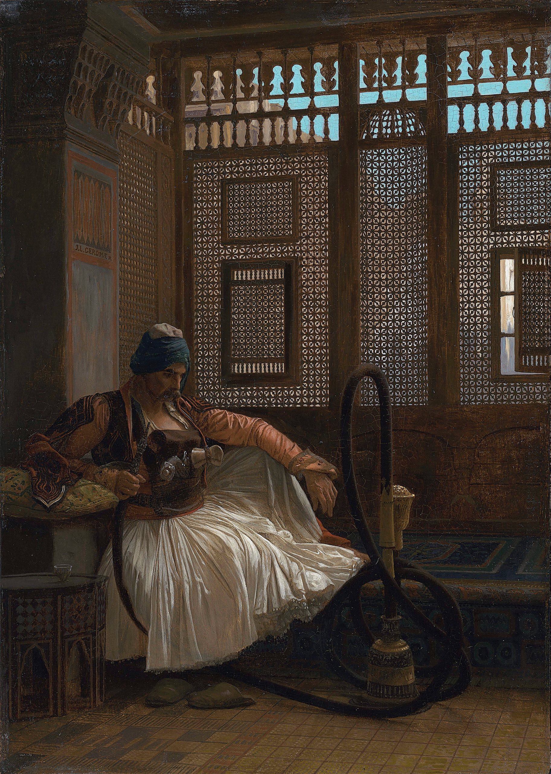 《吸烟的阿诺特》（Smoking Arnaut）｜让-莱昂·热罗姆 Jean-Léon Gérôme｜不明