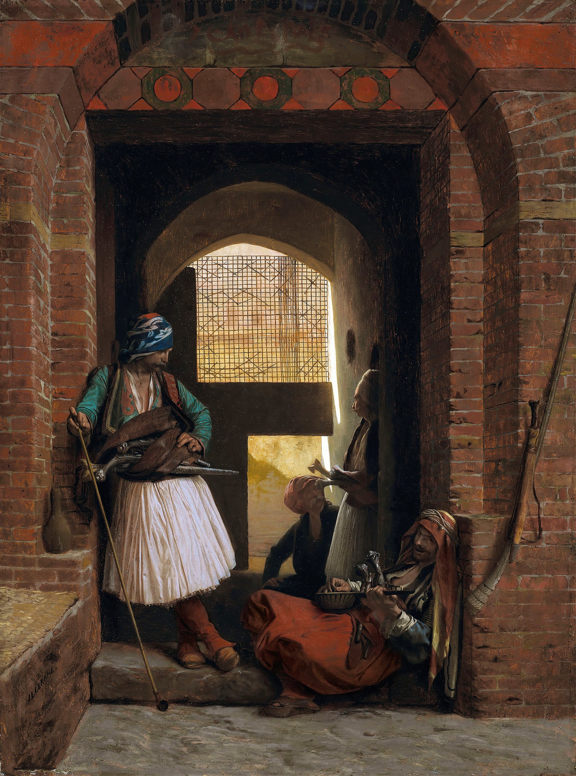 《开罗的阿诺特警卫室》（Arnaut Guardhouse in Cairo）｜让-莱昂·热罗姆 Jean-Léon Gérôme｜1861