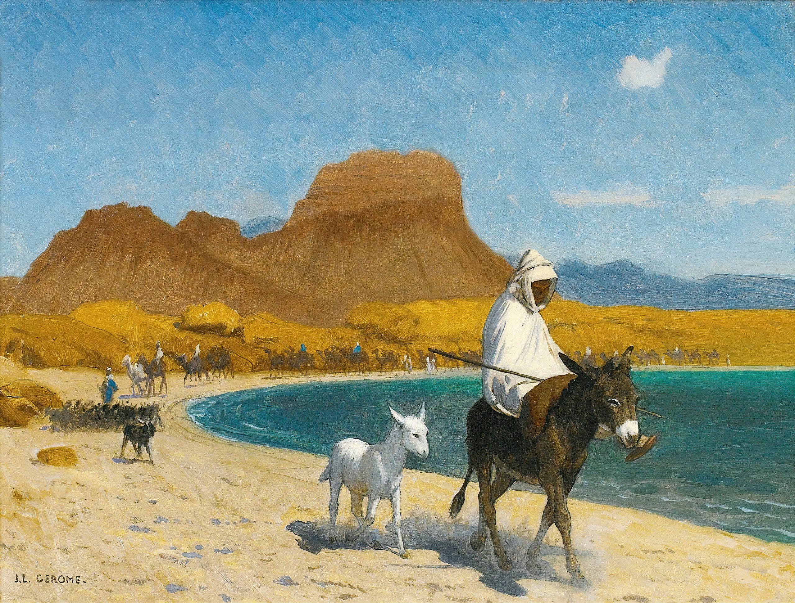 《达卡巴湾》（Gulf of D’Akaba）｜让-莱昂·热罗姆 Jean-Léon Gérôme｜不明