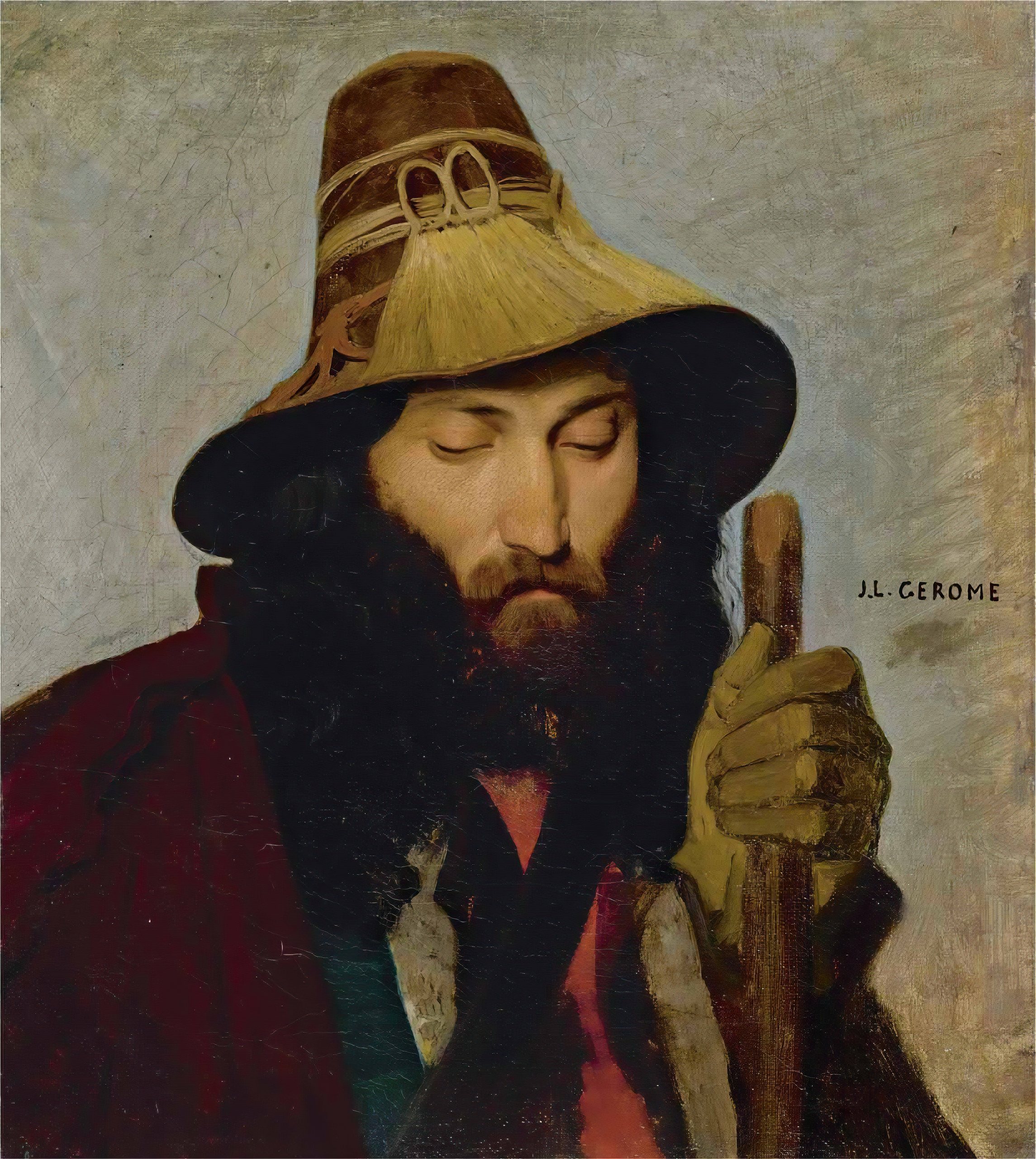 《一个意大利男人的肖像》（Portrait Of An Italian Man）｜让-莱昂·热罗姆 Jean-Léon Gérôme｜不明