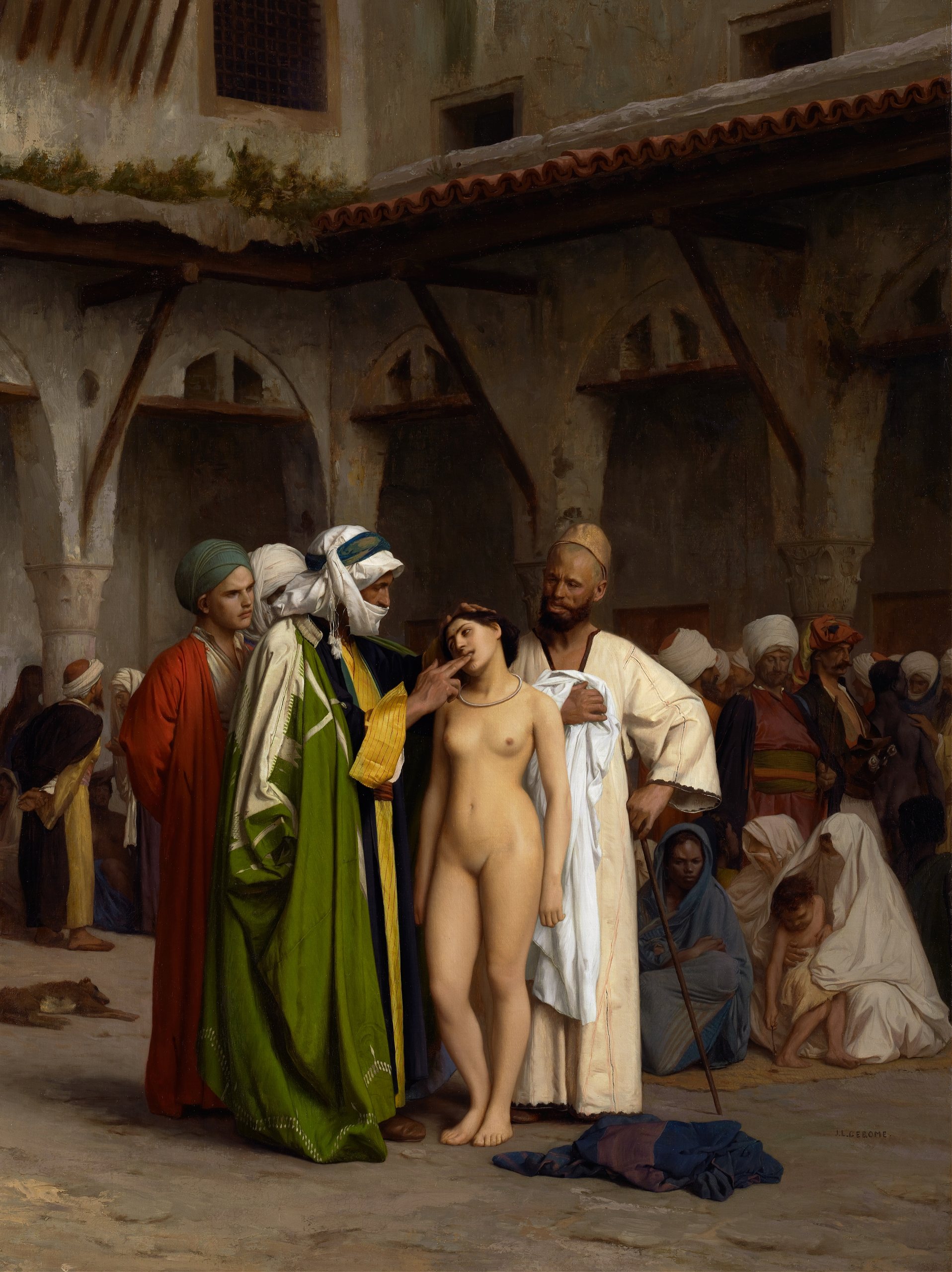 《奴隶市场》（The Slave Market）｜让-莱昂·热罗姆 Jean-Léon Gérôme｜约 1866