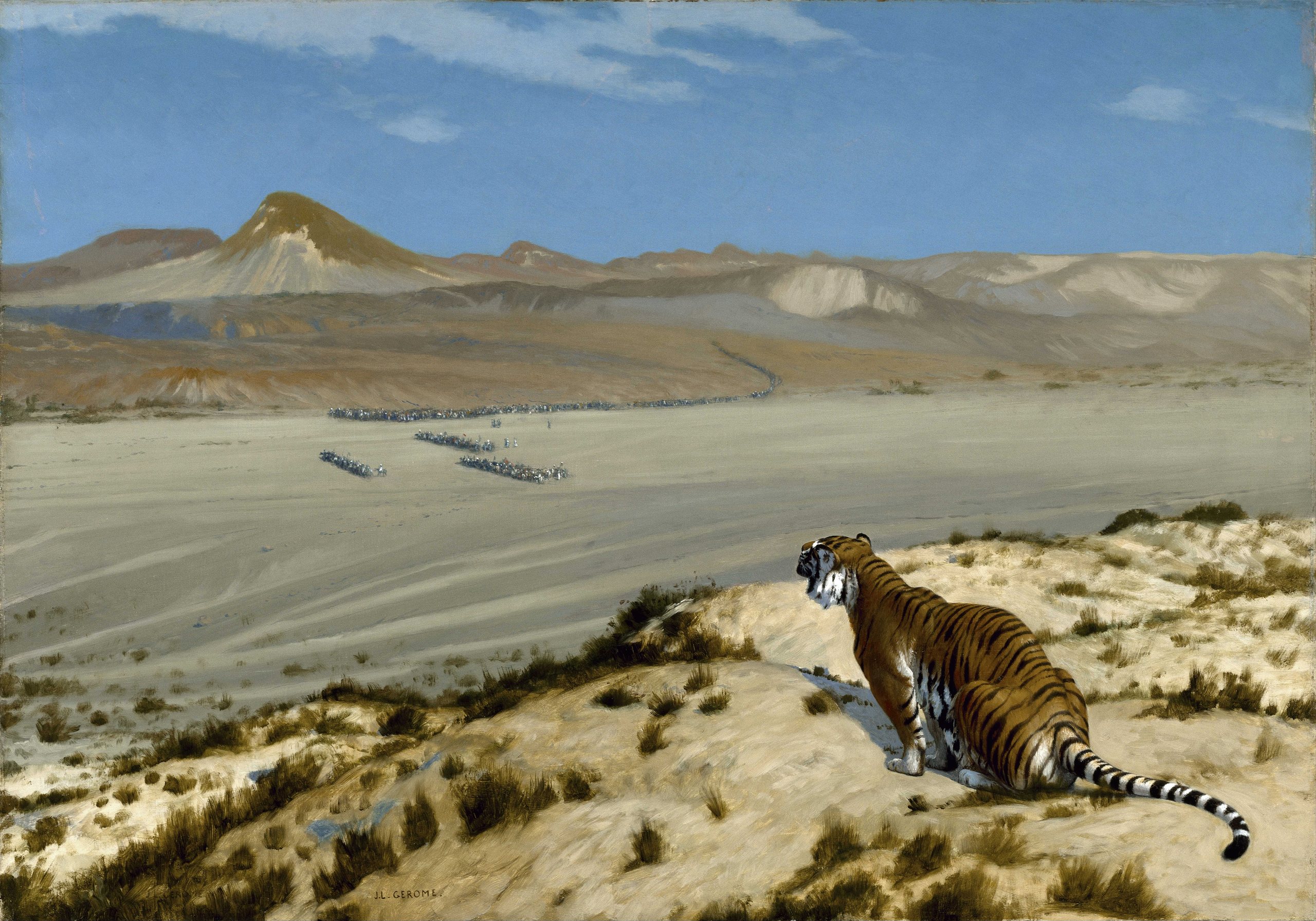 《手表上的老虎》（Tiger on the Watch）｜让-莱昂·热罗姆 Jean-Léon Gérôme｜约 1888