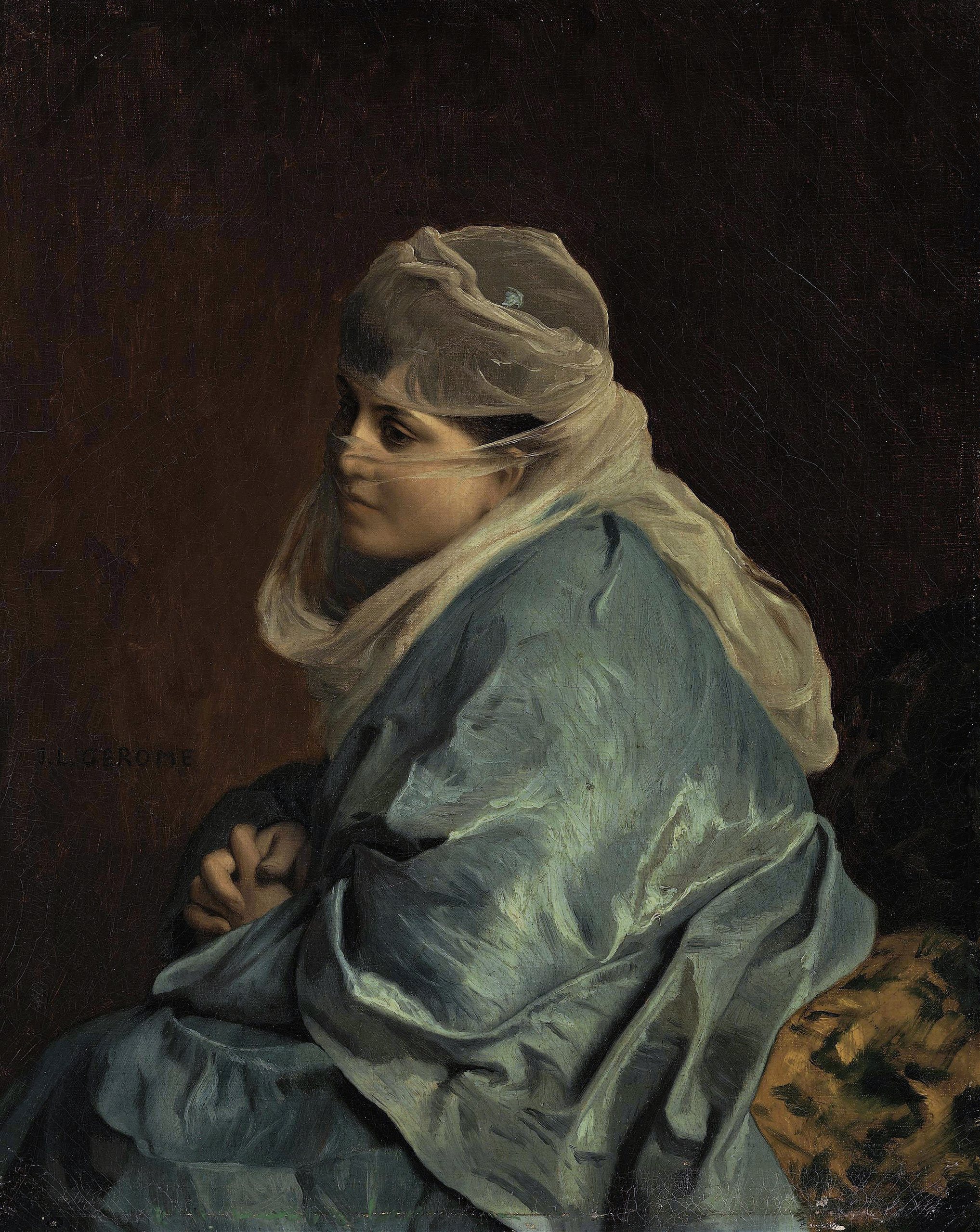 《君士坦丁堡的女人》（Woman of Constantinople）｜让-莱昂·热罗姆 Jean-Léon Gérôme｜不明