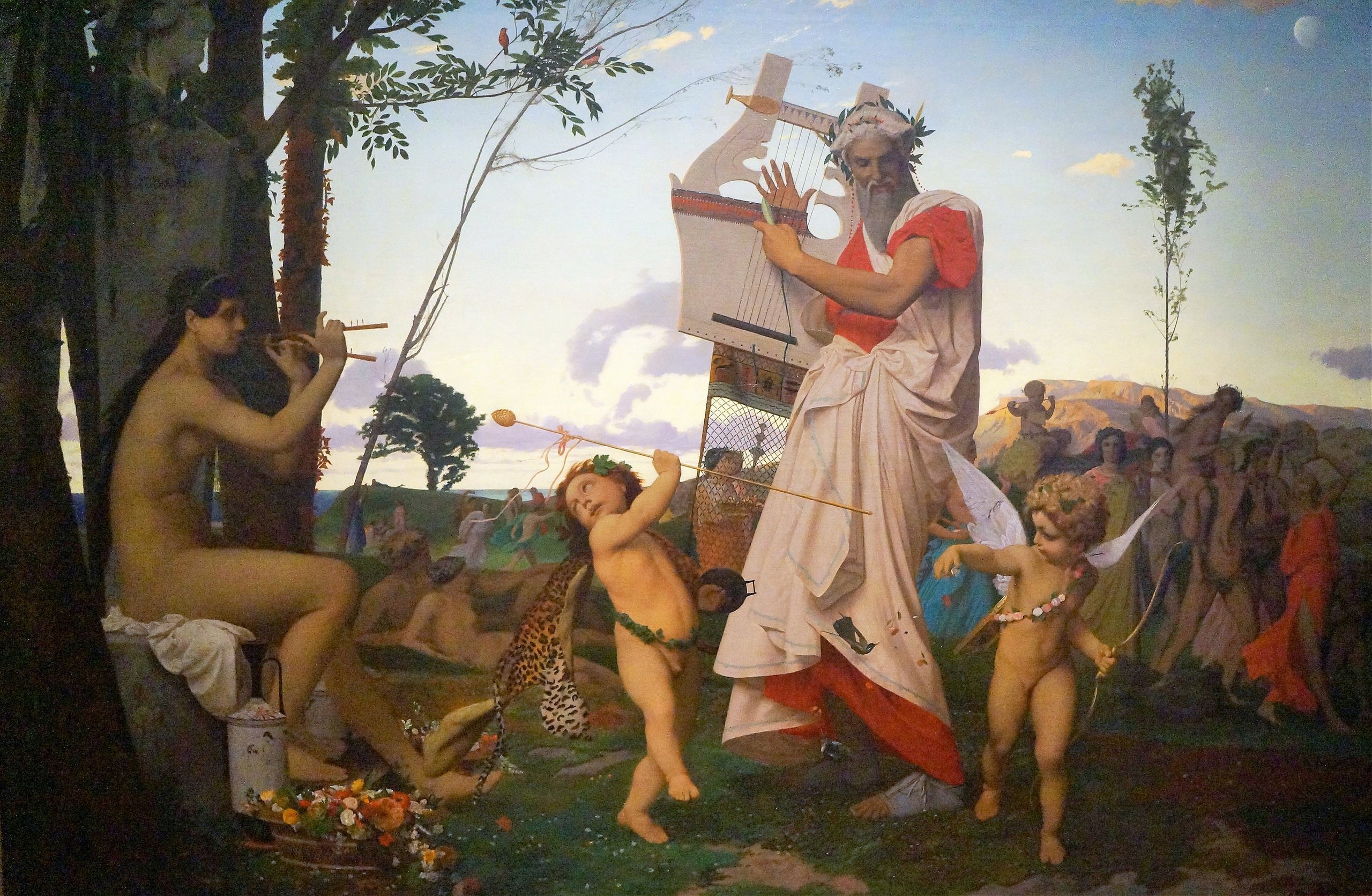 《阿那克里翁酒神巴克斯与爱情》（Anacreon Bacchus and Love）｜让-莱昂·热罗姆 Jean-Léon Gérôme｜不明