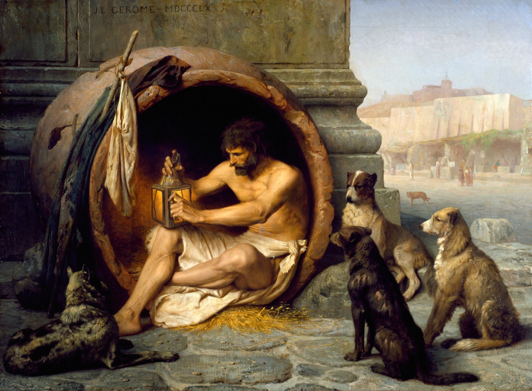 《第欧根尼》（Diogenes）｜让-莱昂·热罗姆 Jean-Léon Gérôme｜1860