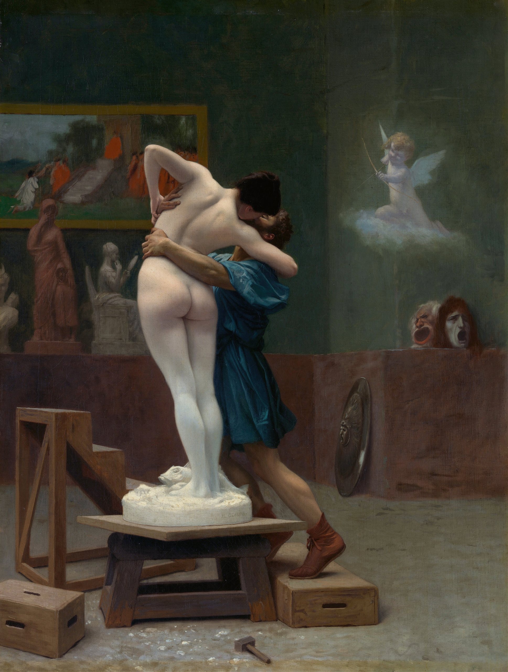 《皮格马利翁和加拉泰亚》（Pygmalion and Galatea）｜让-莱昂·热罗姆 Jean-Léon Gérôme｜1890