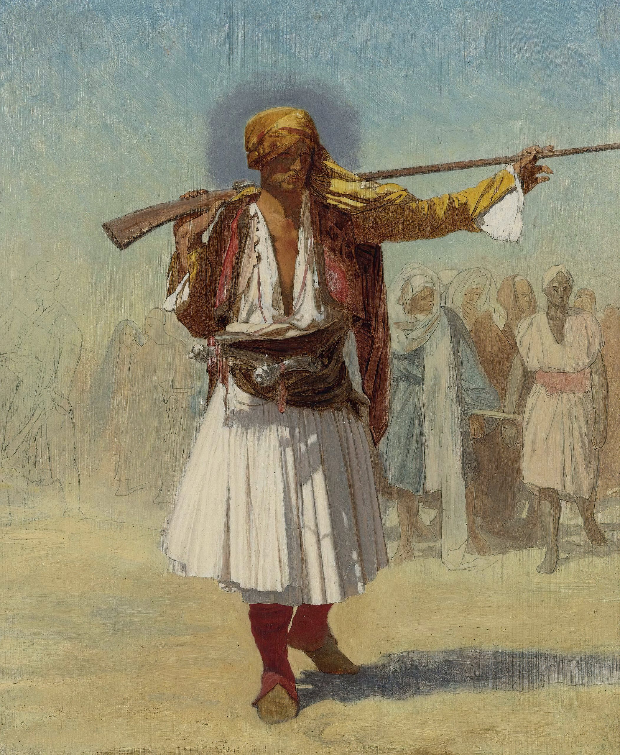 《阿尔诺特军官》（Arnaut Officer）｜让-莱昂·热罗姆 Jean-Léon Gérôme｜1894