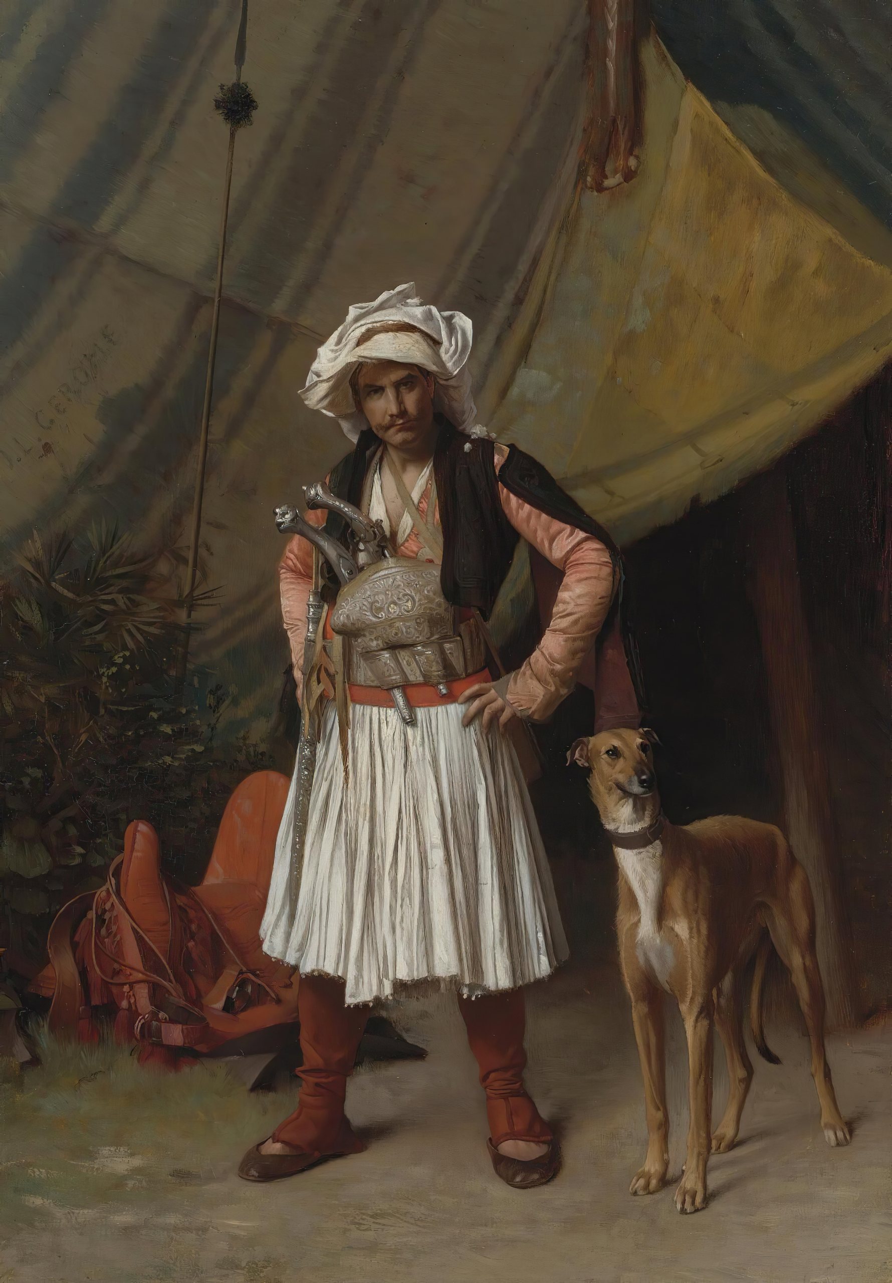 《巴什巴佐克和他的狗》（A Bashi-Bazouk And His Dog）｜让-莱昂·热罗姆 Jean-Léon Gérôme｜不明