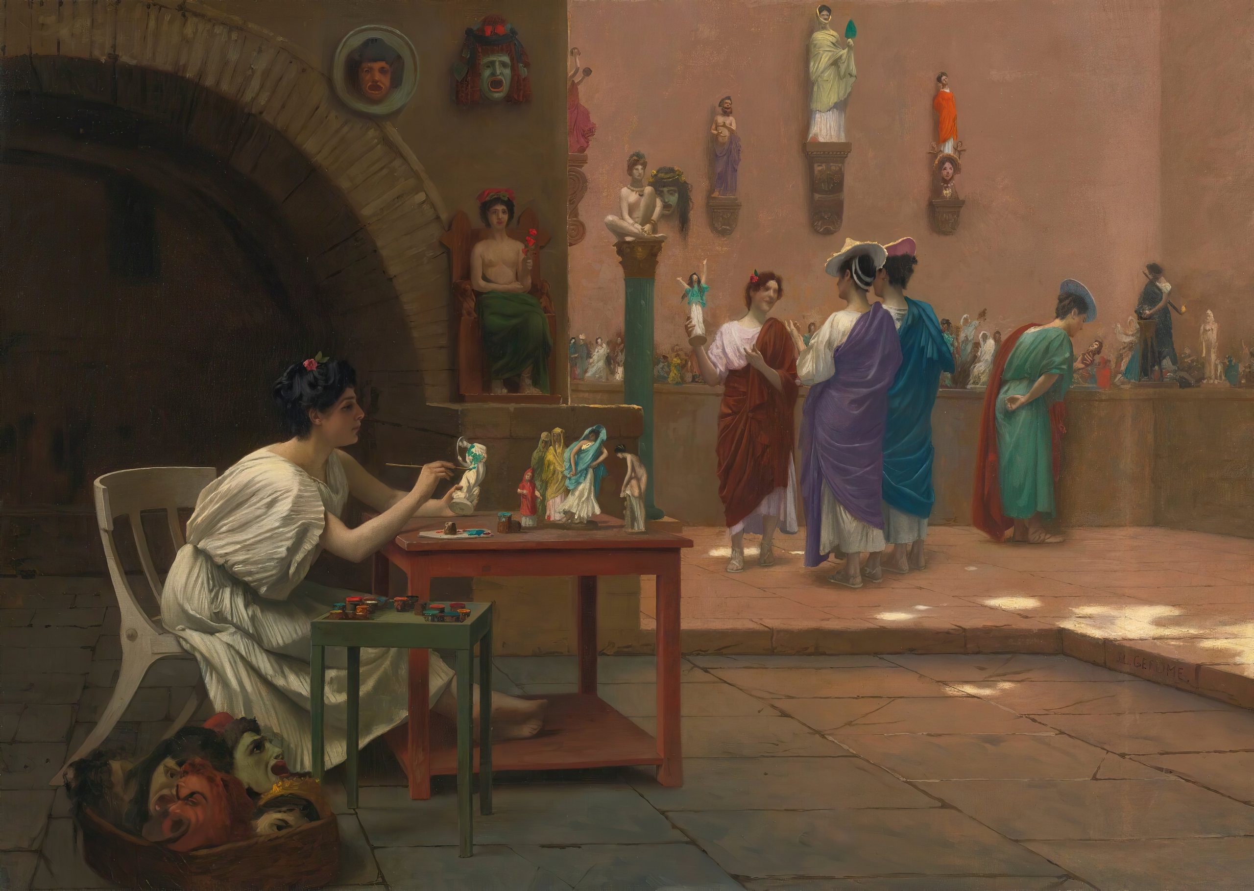 《塔纳格拉工作室》（Atelier De Tanagra）｜让-莱昂·热罗姆 Jean-Léon Gérôme｜不明