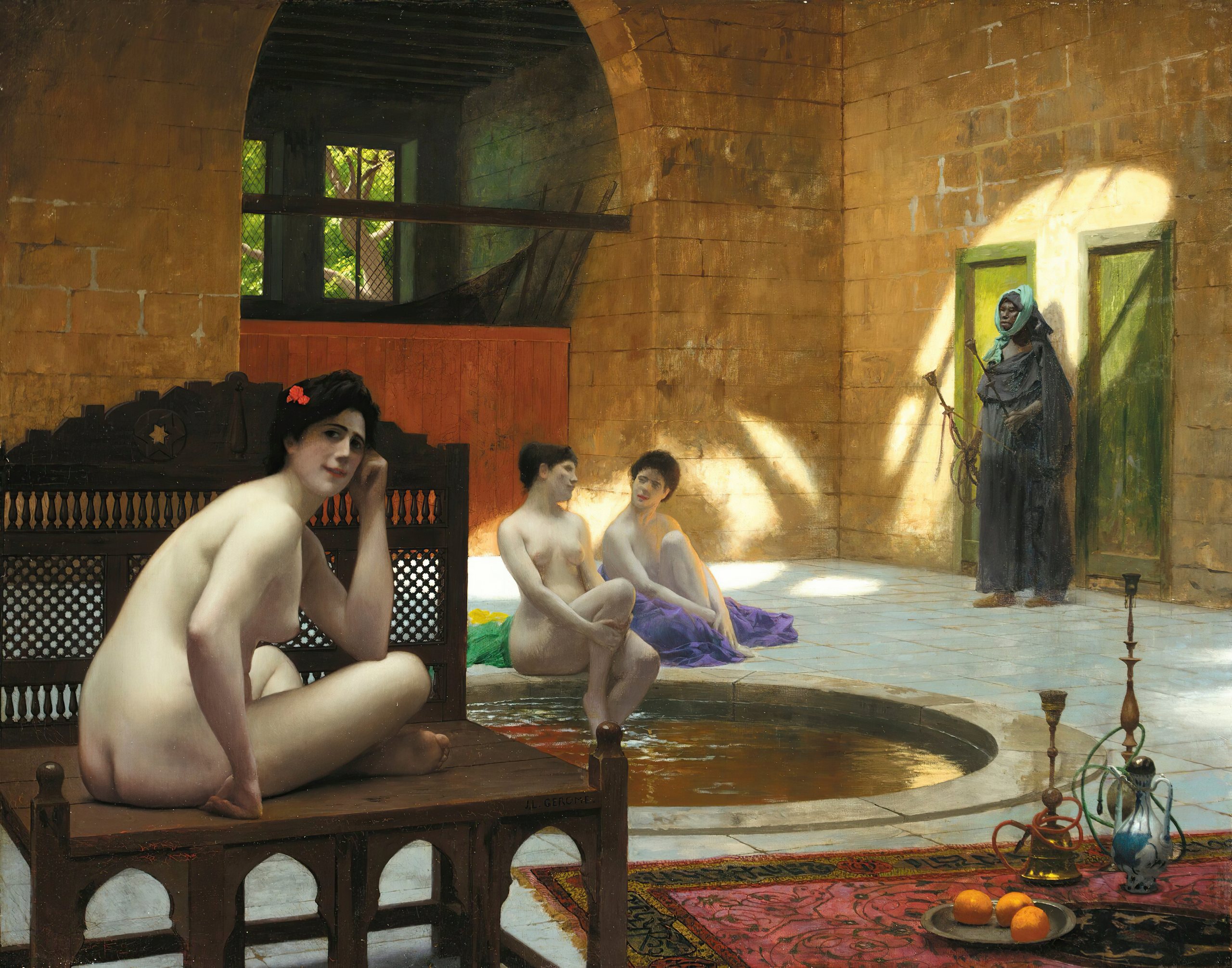 《无题》（Women in the Bath）｜让-莱昂·热罗姆 Jean-Léon Gérôme｜不明