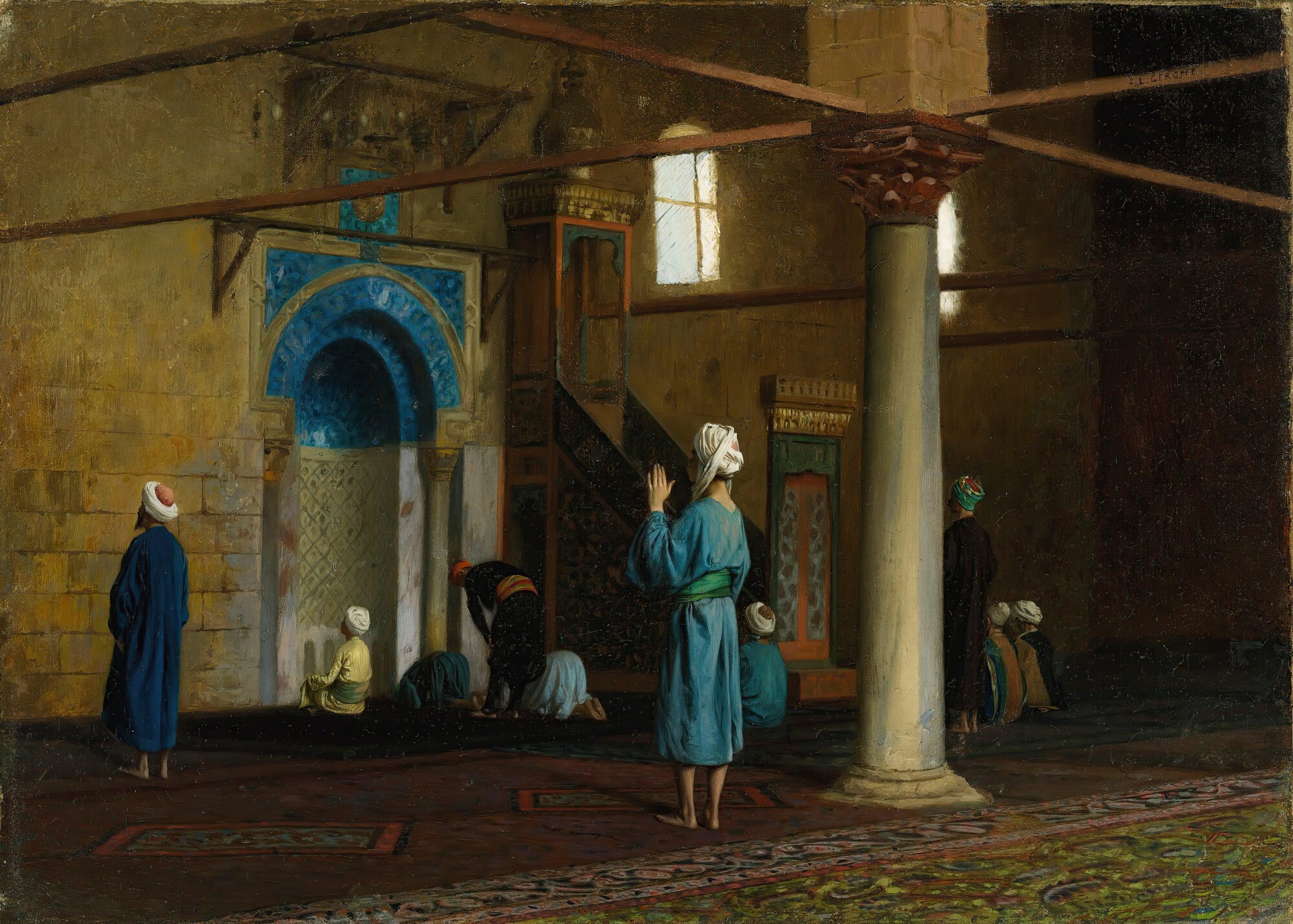 《祈祷时，开罗》（At Prayer, Cairo）｜让-莱昂·热罗姆 Jean-Léon Gérôme｜不明