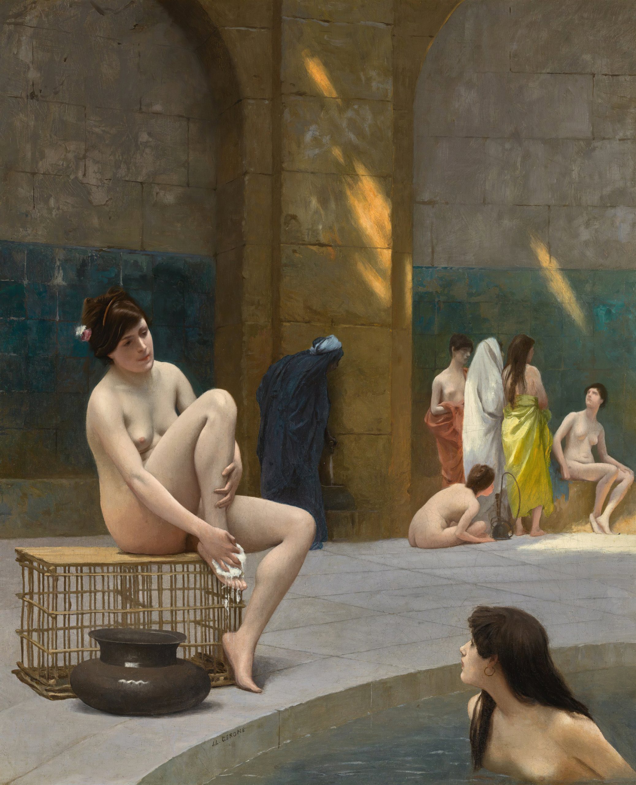 《无题》（Women in the Bath）｜让-莱昂·热罗姆 Jean-Léon Gérôme｜不明