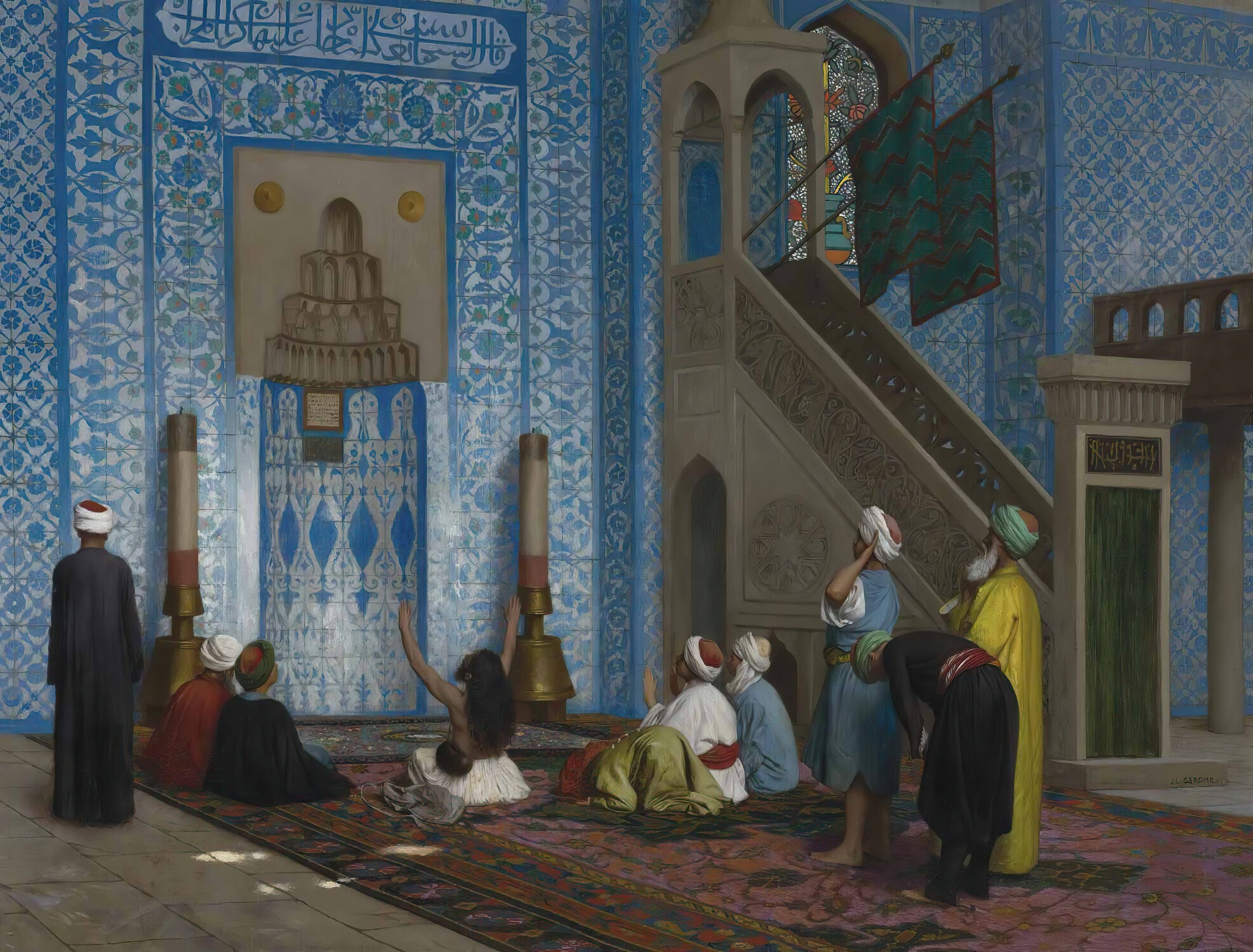 《吕斯坦帕夏清真寺，伊斯坦布尔》（Rüstem Pasha Mosque, Istanbul）｜让-莱昂·热罗姆 Jean-Léon Gérôme｜不明
