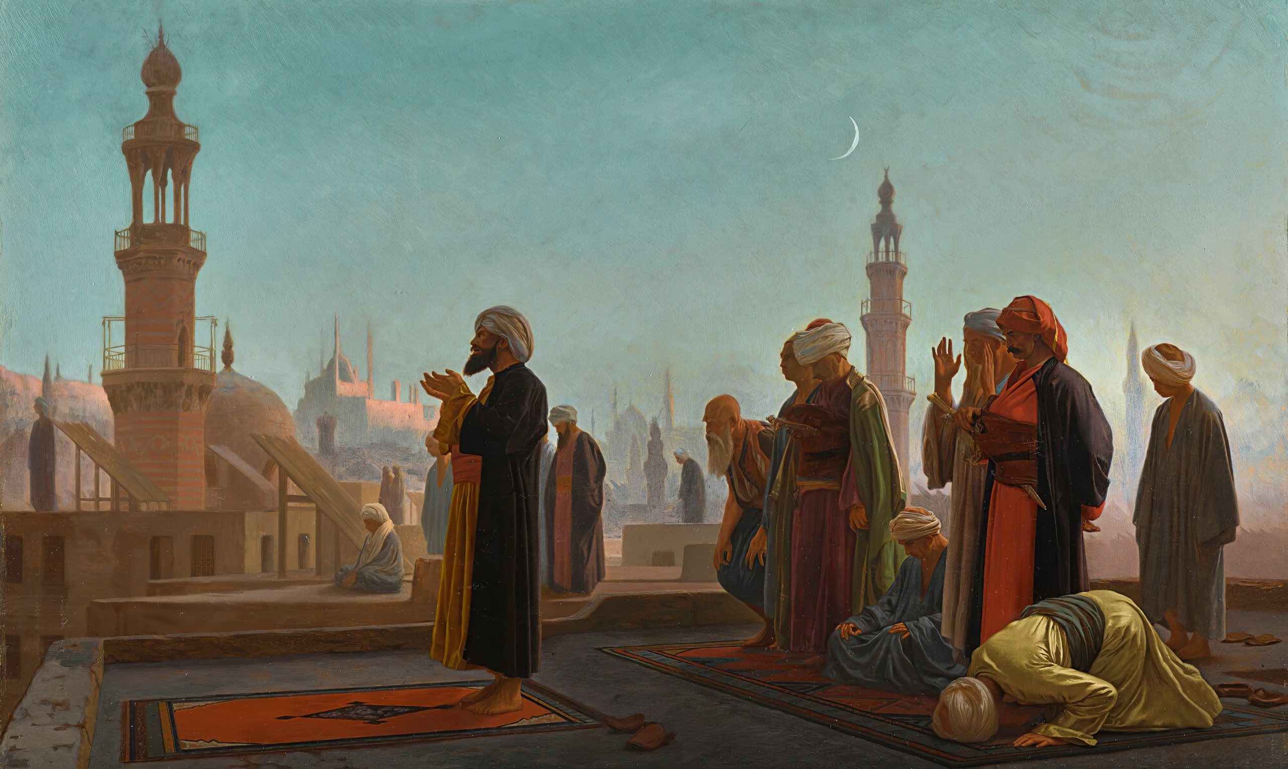 《晚祷，开罗》（Evening Prayer, Cairo）｜让-莱昂·热罗姆 Jean-Léon Gérôme｜不明