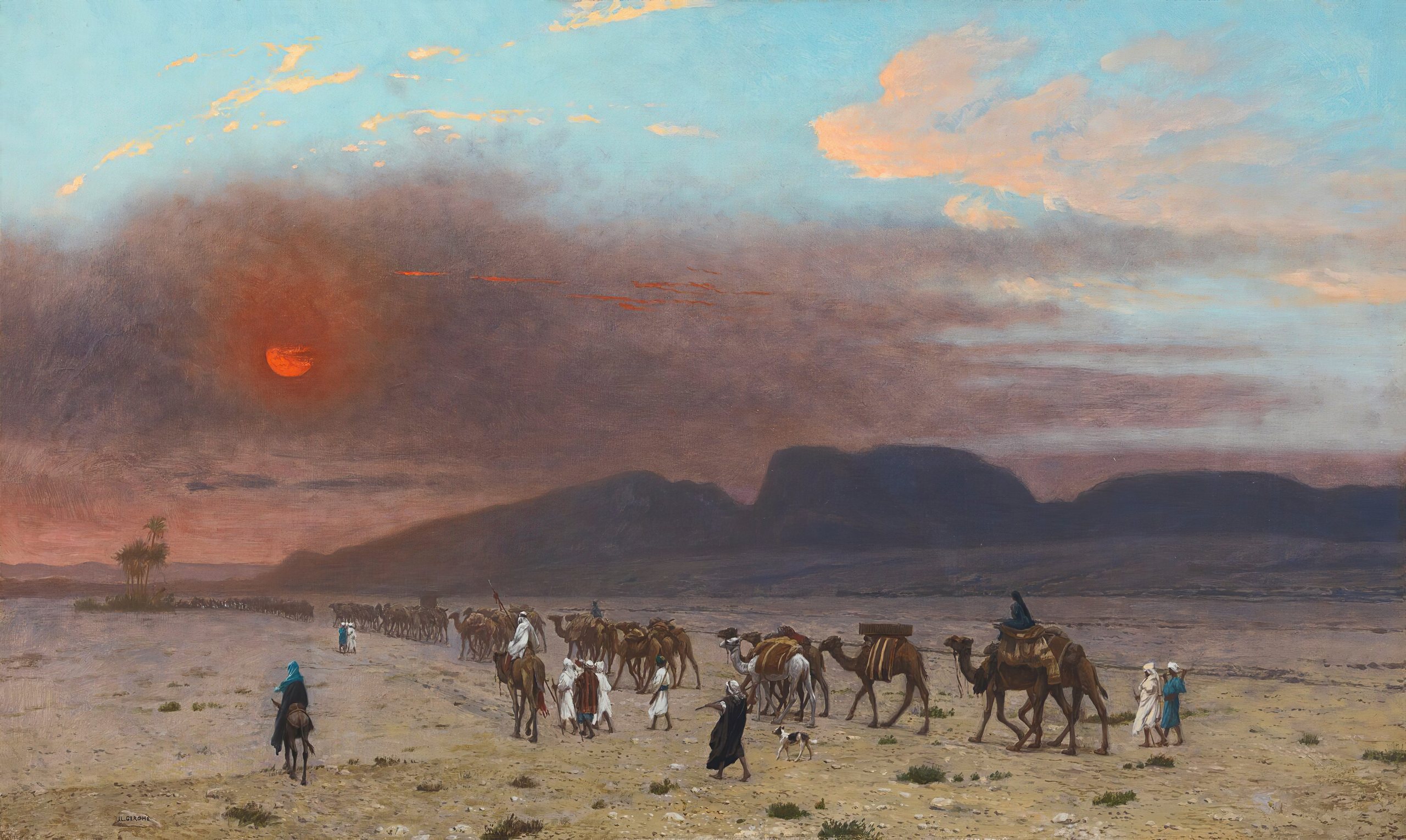 《沙漠中的商队》（Caravan In The Desert）｜让-莱昂·热罗姆 Jean-Léon Gérôme｜不明