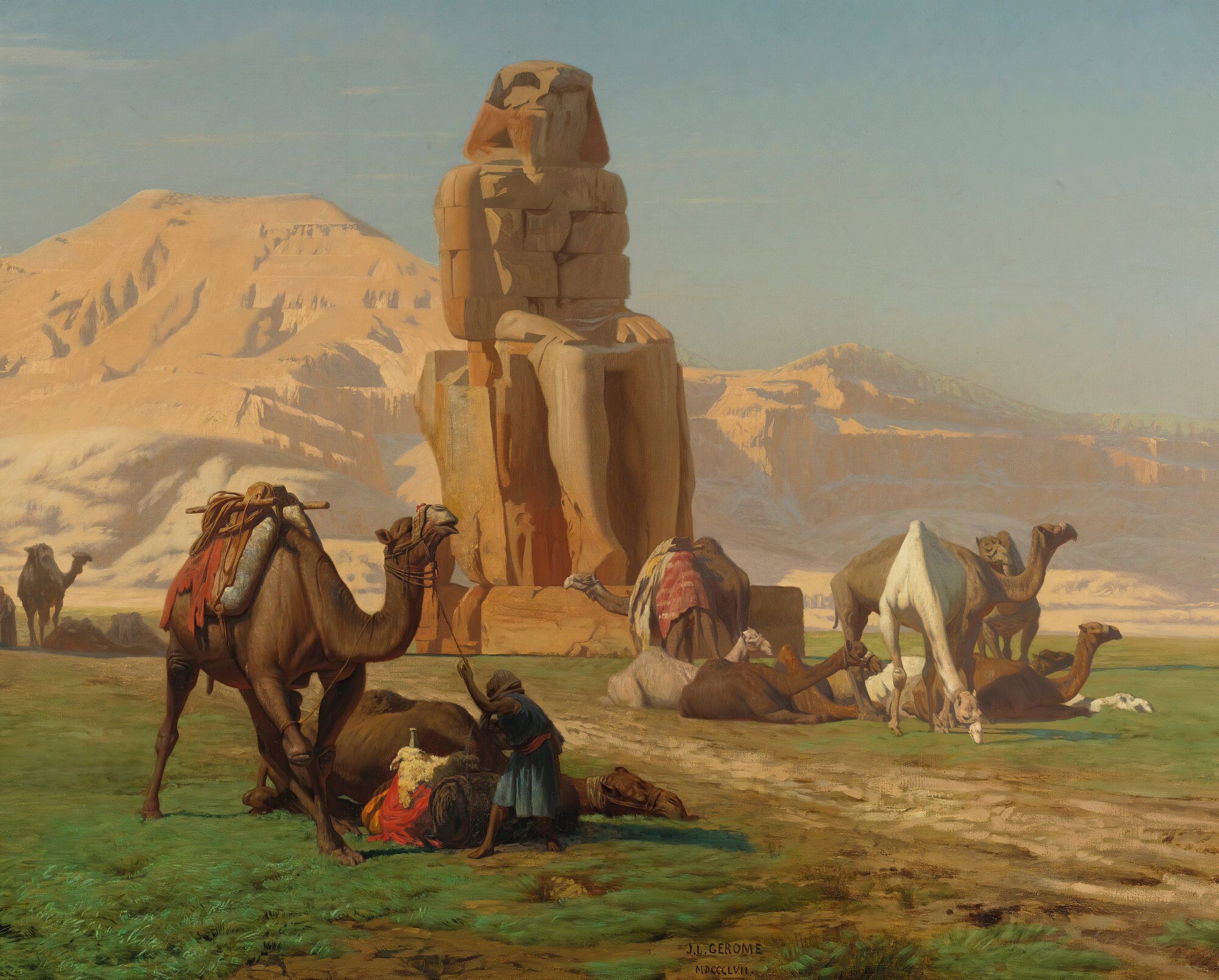 《门农巨像》（The Colossus Of Memnon）｜让-莱昂·热罗姆 Jean-Léon Gérôme｜不明