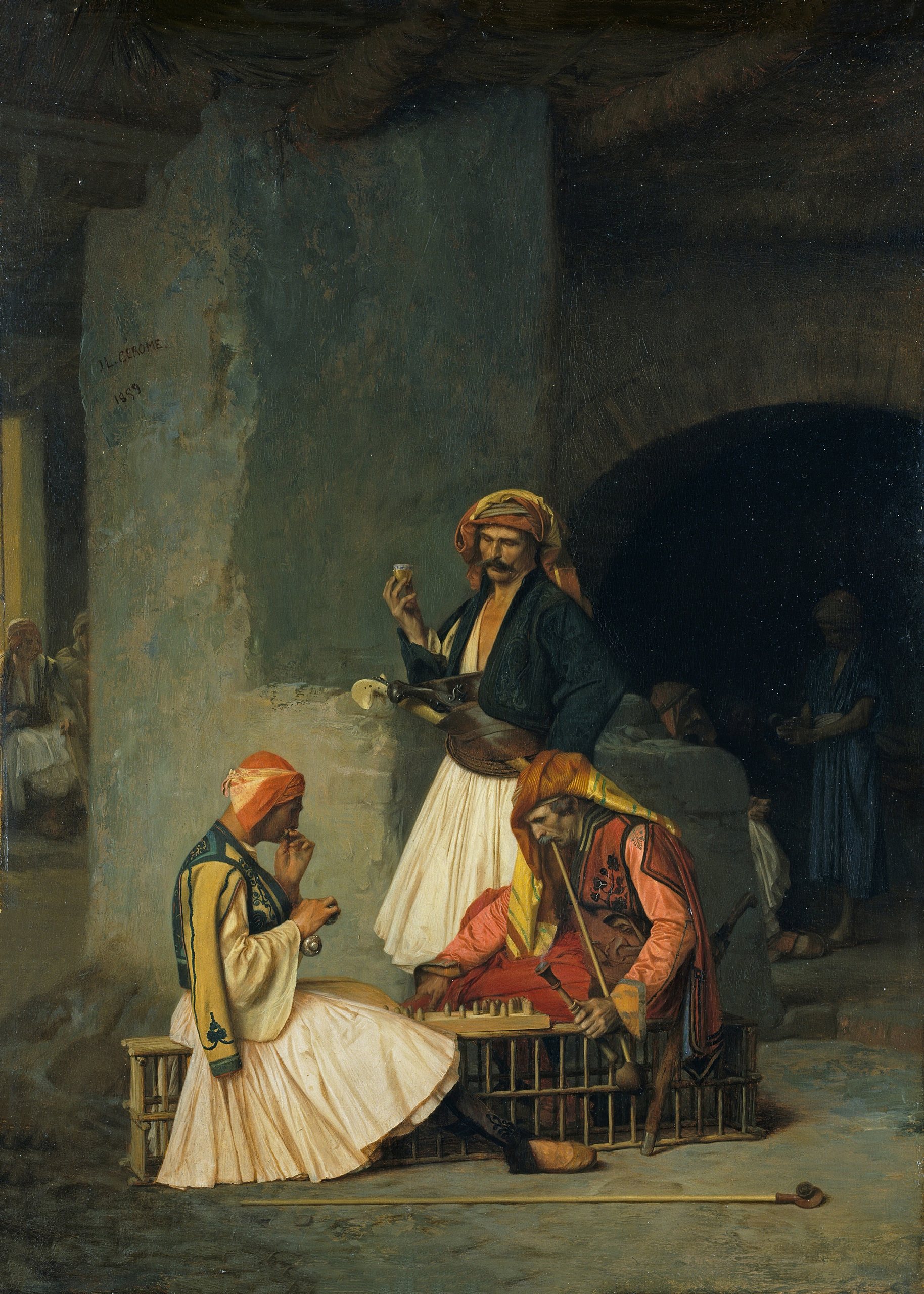 《选秀球员》（The Draught Players）｜让-莱昂·热罗姆 Jean-Léon Gérôme｜1859