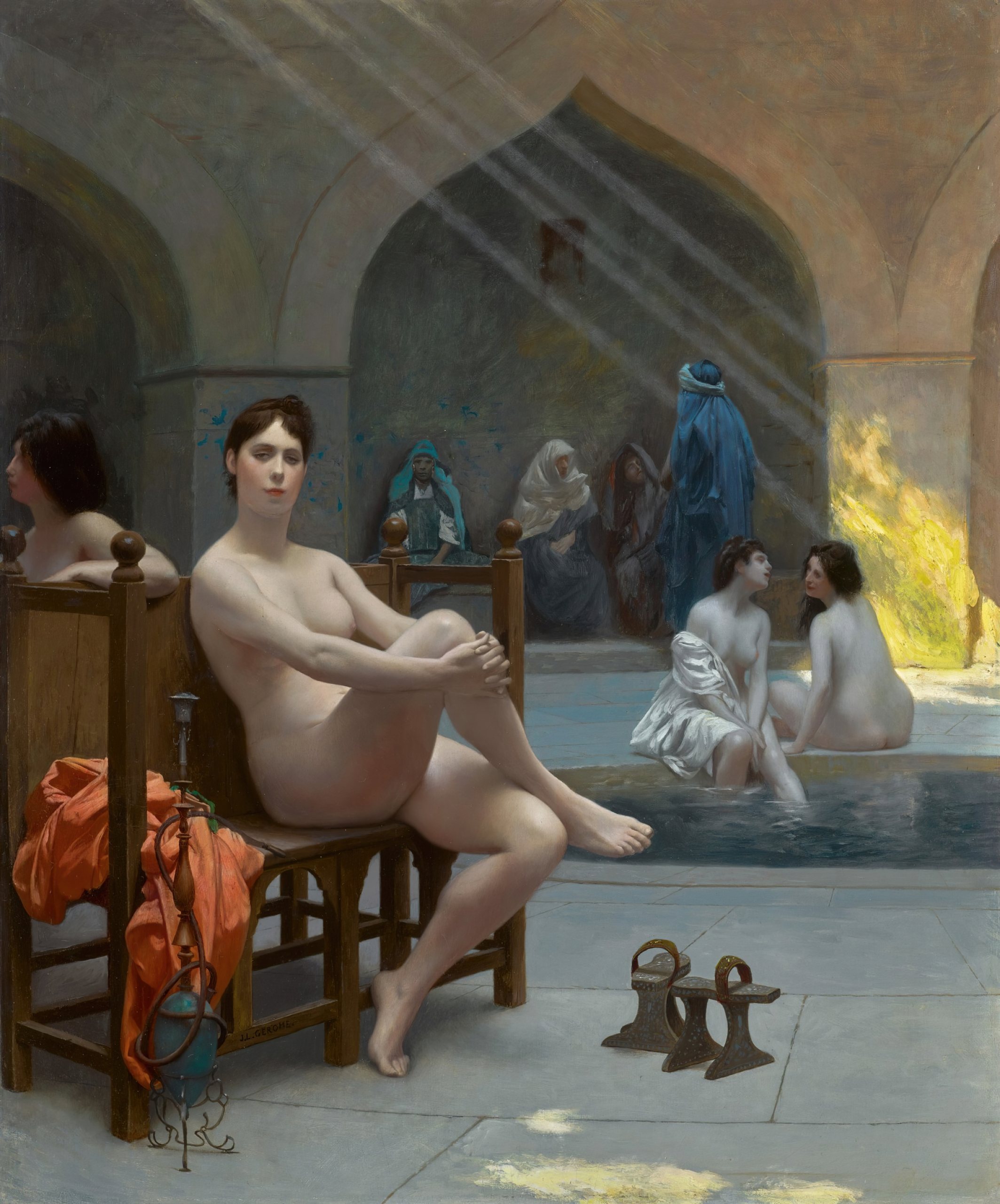 《女浴场》（The Women's Bath）｜让-莱昂·热罗姆 Jean-Léon Gérôme｜不明
