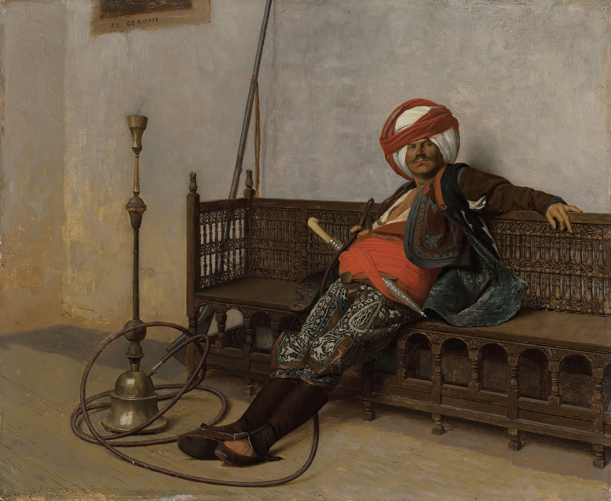 《阿尔诺酋长》（Arnaut Chief）｜让-莱昂·热罗姆 Jean-Léon Gérôme｜不明