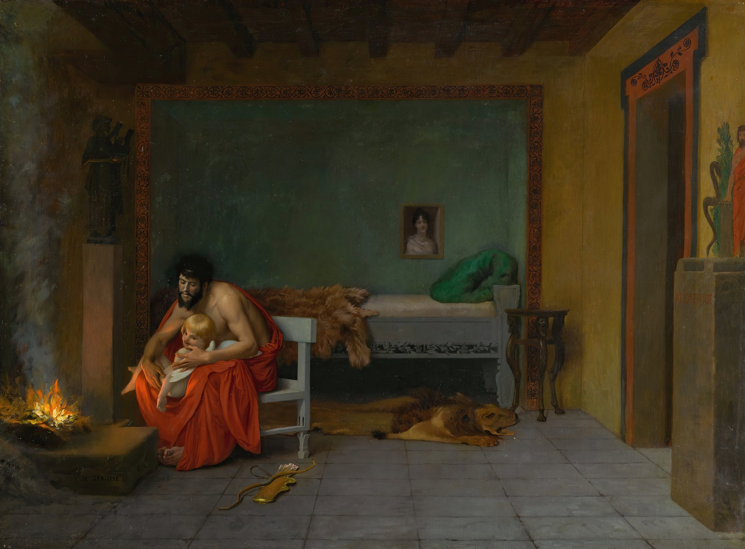 《丘比特颤抖的四肢温暖余烬》（Cupid’s Shivering Limbs the Embers Warm）｜让-莱昂·热罗姆 Jean-Léon Gérôme｜不明