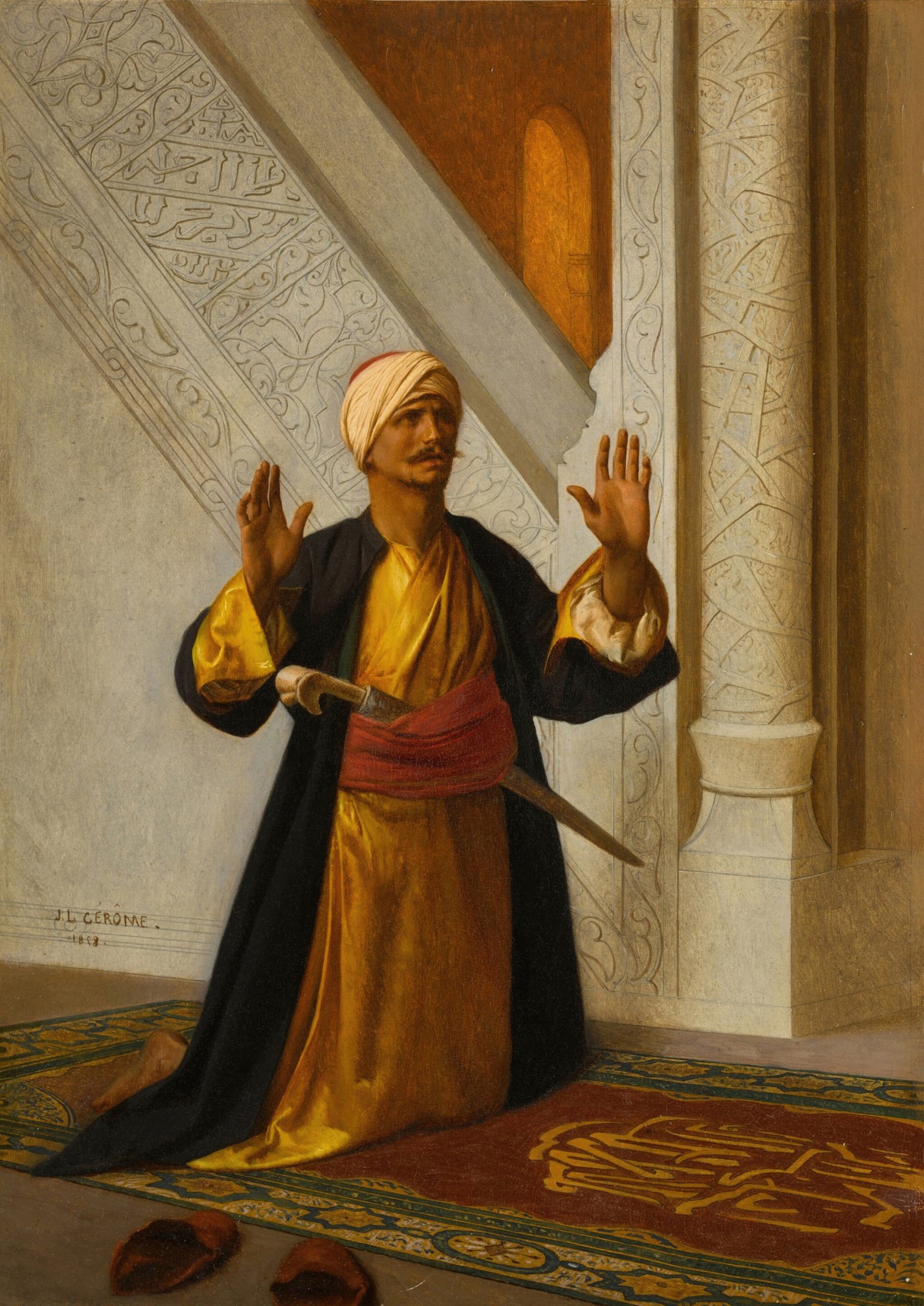 《祈祷时》（At Prayer）｜让-莱昂·热罗姆 Jean-Léon Gérôme｜1858