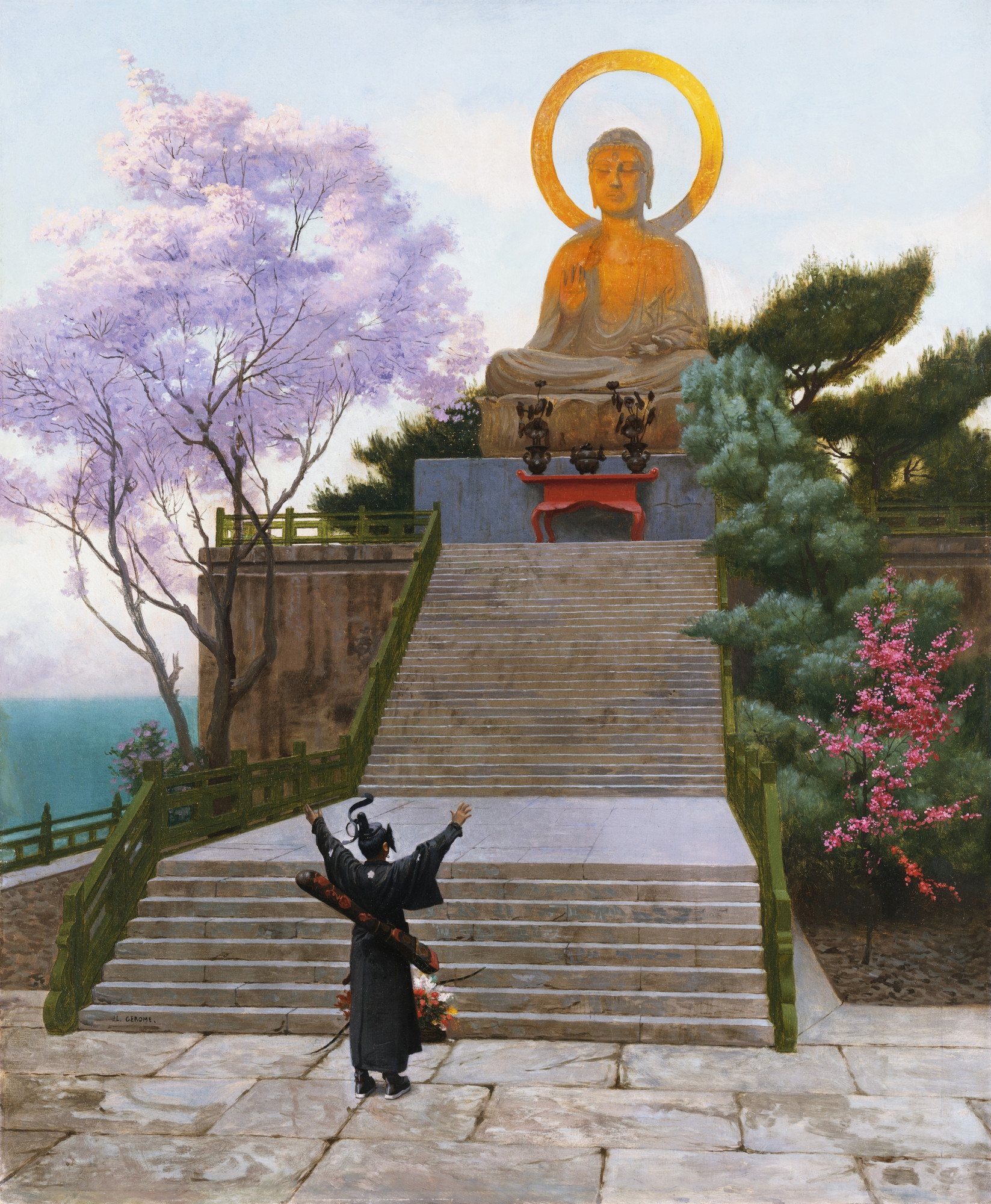 《日本人拜神》（Japanese Emploring A Deity）｜让-莱昂·热罗姆 Jean-Léon Gérôme｜不明