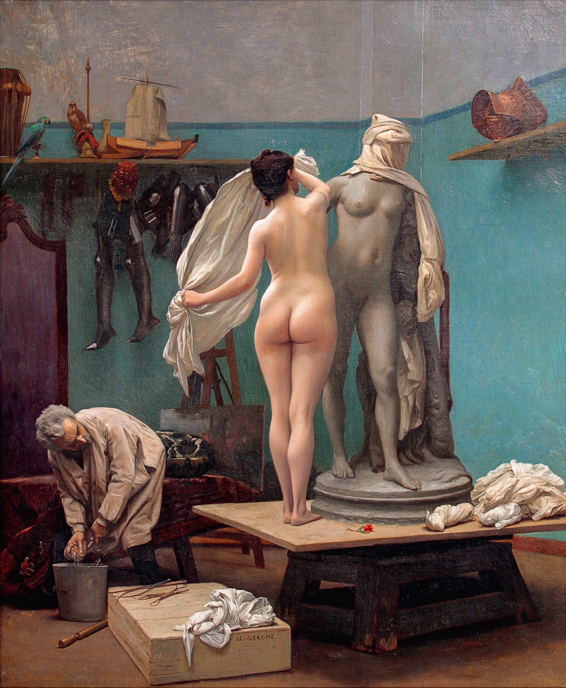 《姿势结束》（The end of the pose）｜让-莱昂·热罗姆 Jean-Léon Gérôme｜1886