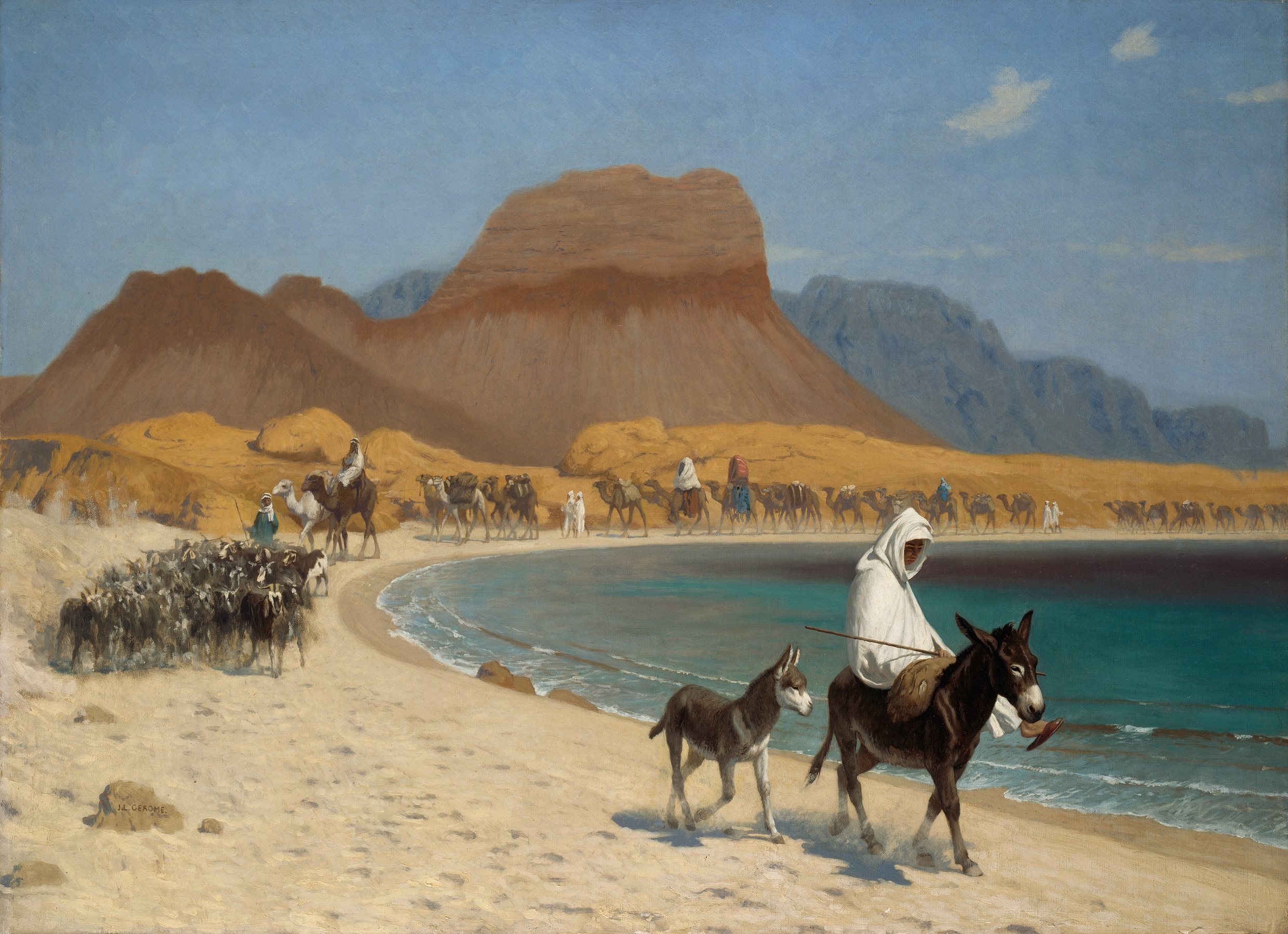 《亚喀巴湾》（The Gulf of Aqaba）｜让-莱昂·热罗姆 Jean-Léon Gérôme｜约 1897