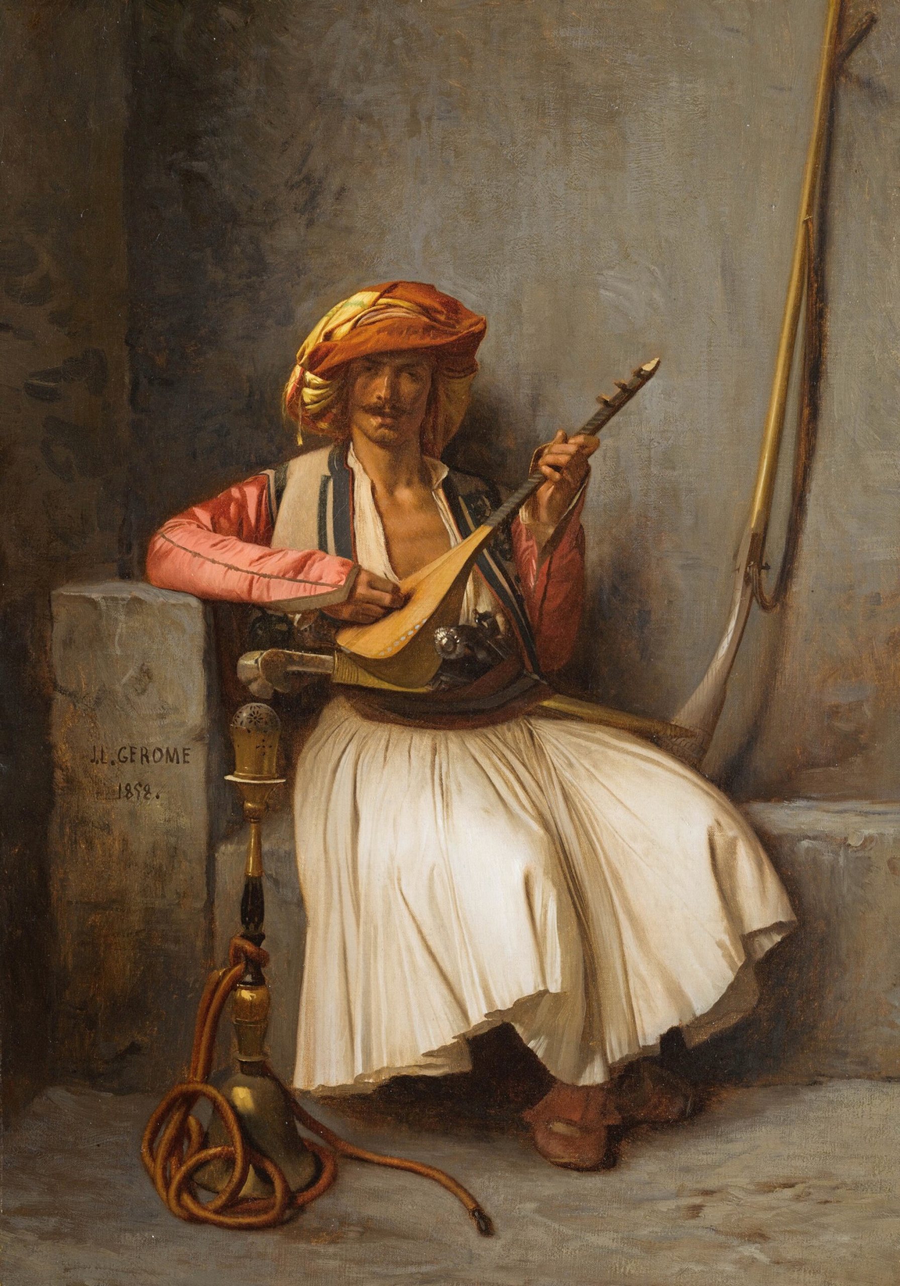 《鲁特琴演奏者》（The Lute Player）｜让-莱昂·热罗姆 Jean-Léon Gérôme｜1858