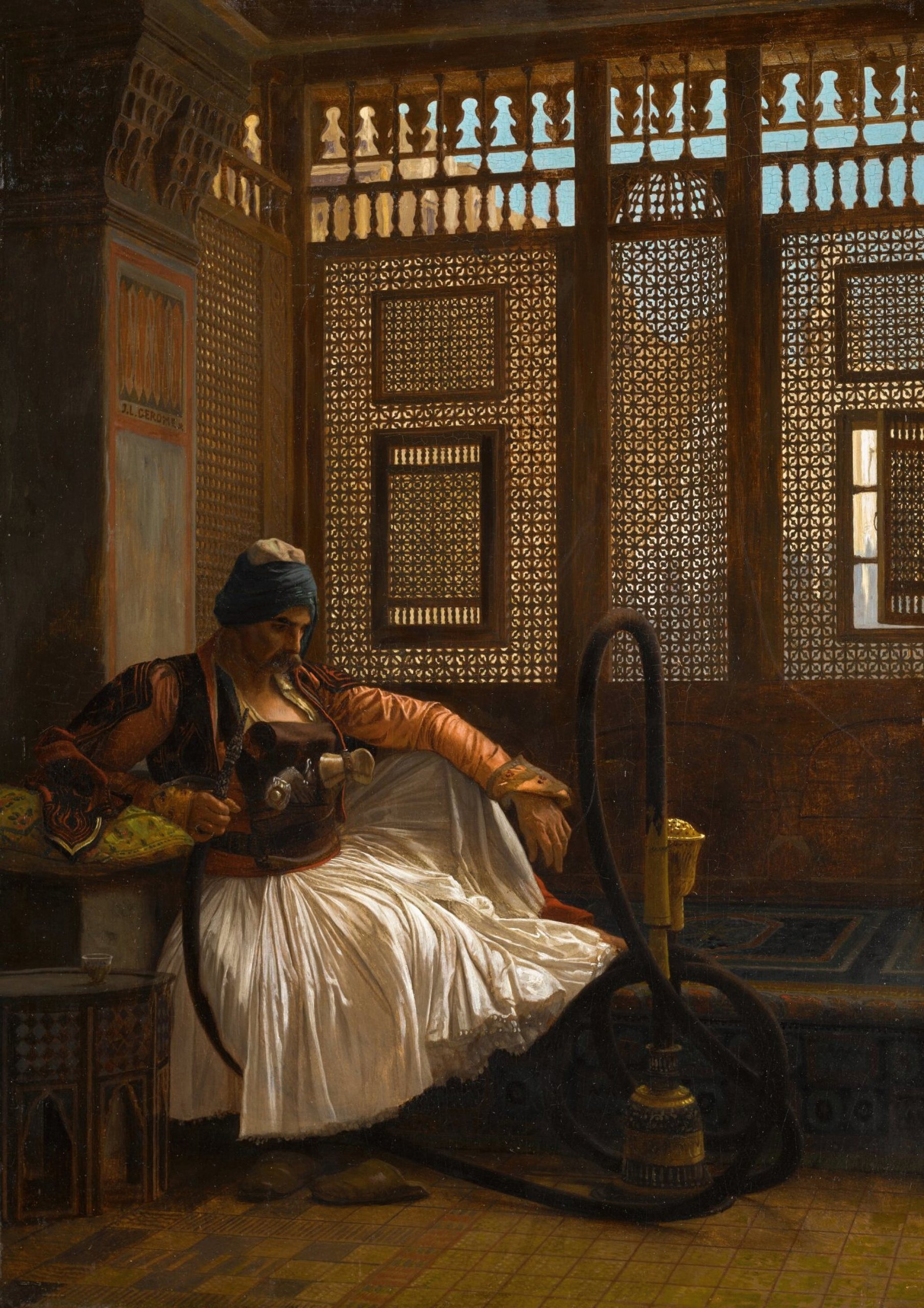 《休息中的阿诺特》（Arnaut at Rest）｜让-莱昂·热罗姆 Jean-Léon Gérôme｜不明