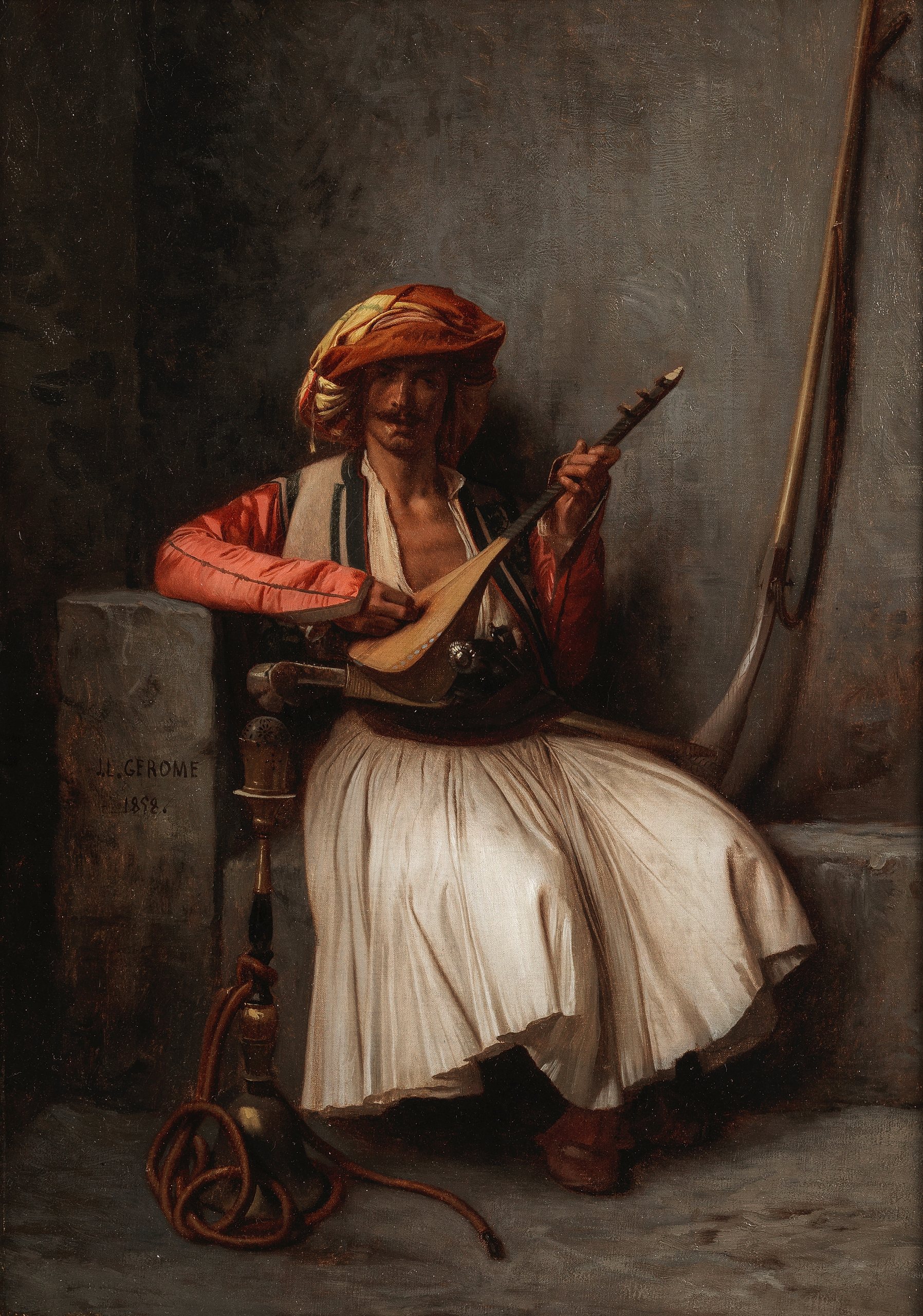 《鲁特琴演奏者》（The lute player）｜让-莱昂·热罗姆 Jean-Léon Gérôme｜1858