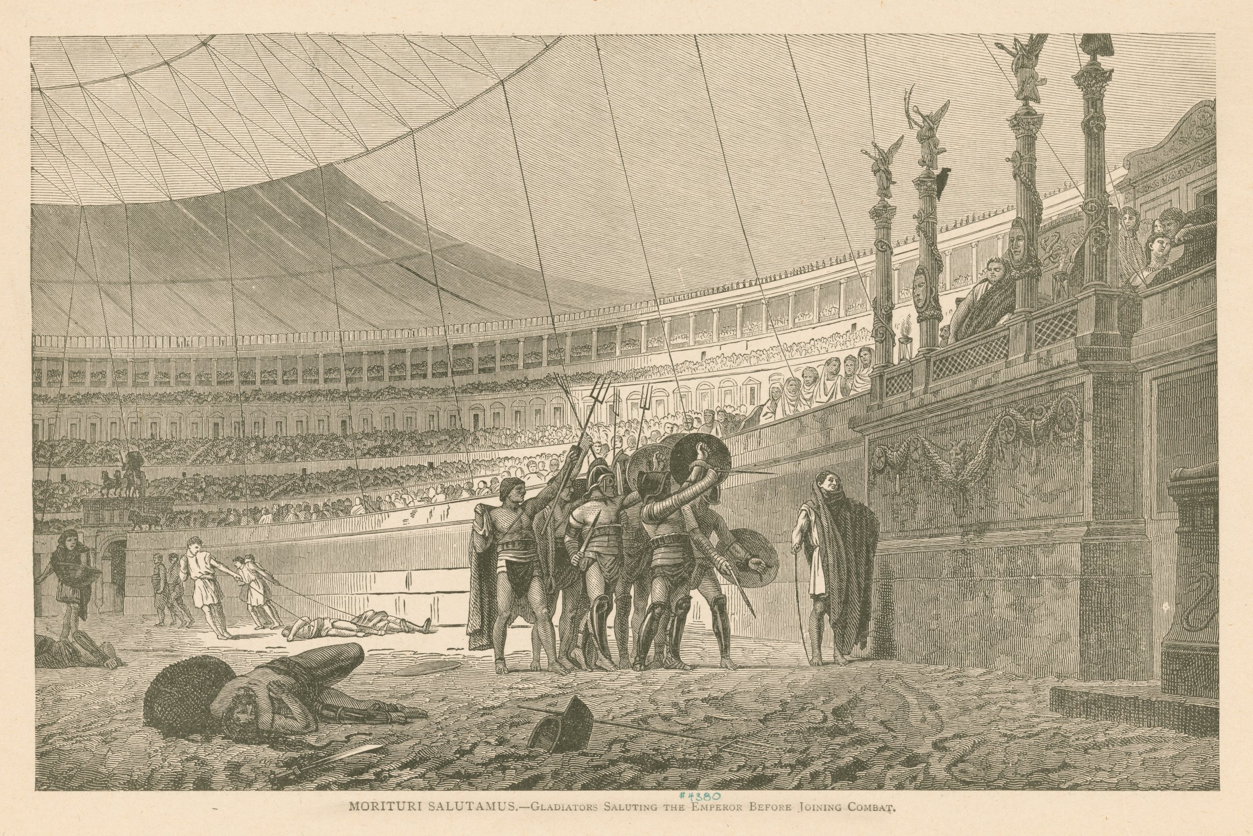 《Morituri salutamus——角斗士在参战前向皇帝致敬》（Morituri salutamus–Gladiators saluting the emperor before joining combat）｜让-莱昂·热罗姆 Jean-Léon Gérôme｜1859-1899