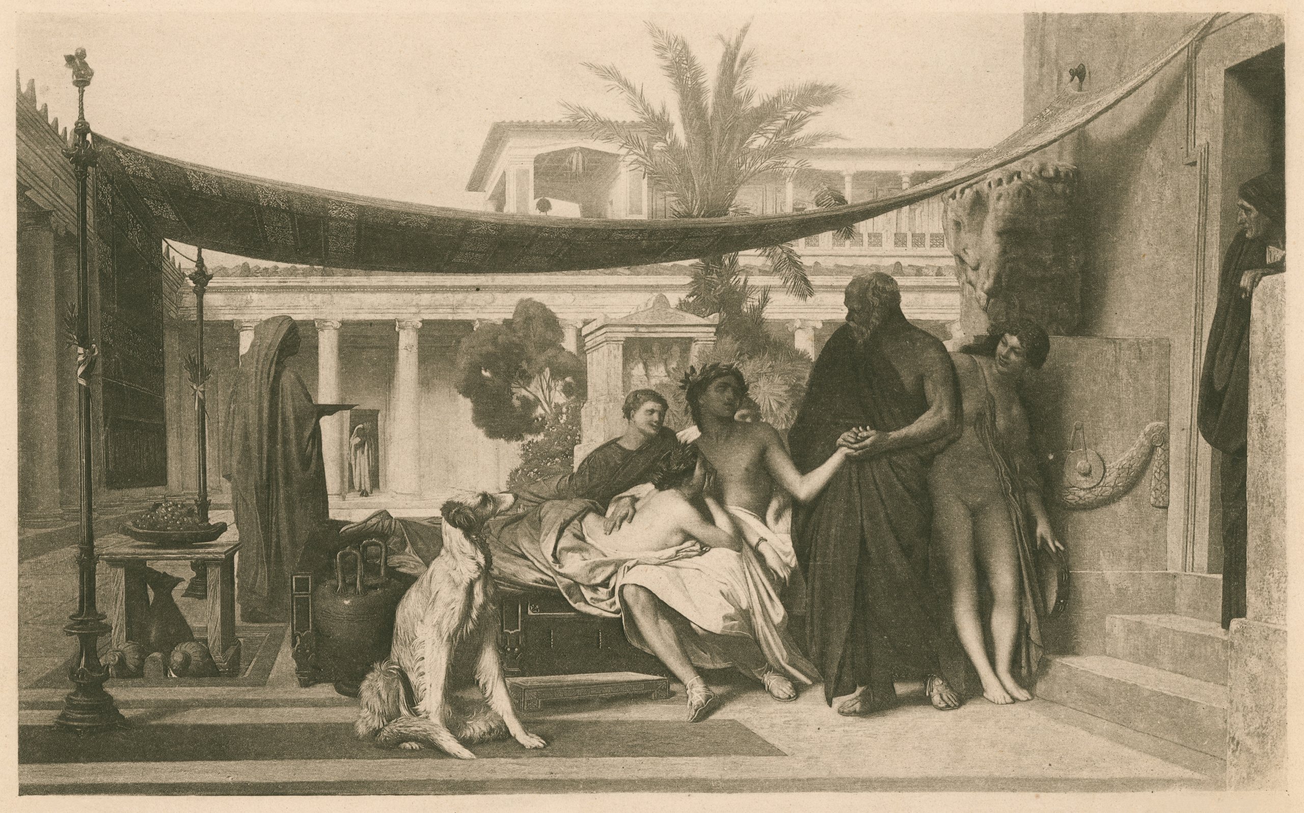 《亚西比德与阿斯帕西娅》（Alcibiades and Aspasia）｜让-莱昂·热罗姆 Jean-Léon Gérôme｜1883