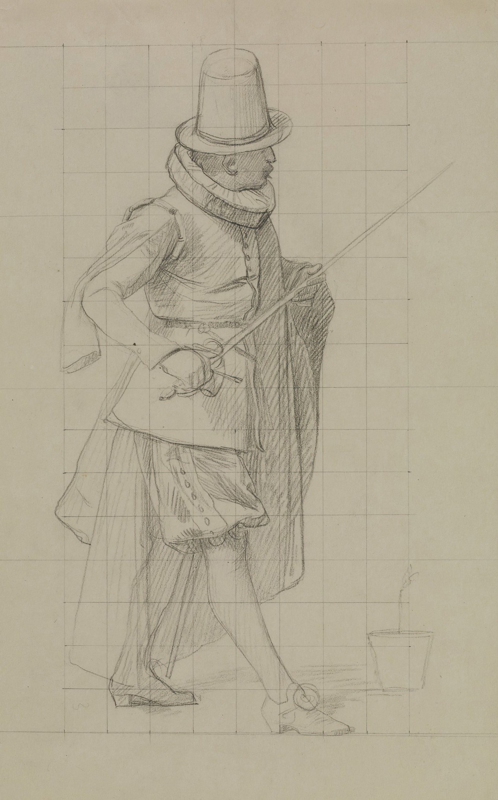 《研究“郁金香愚蠢”》（Study for ‘The Tulip Folly’）｜让-莱昂·热罗姆 Jean-Léon Gérôme｜不明