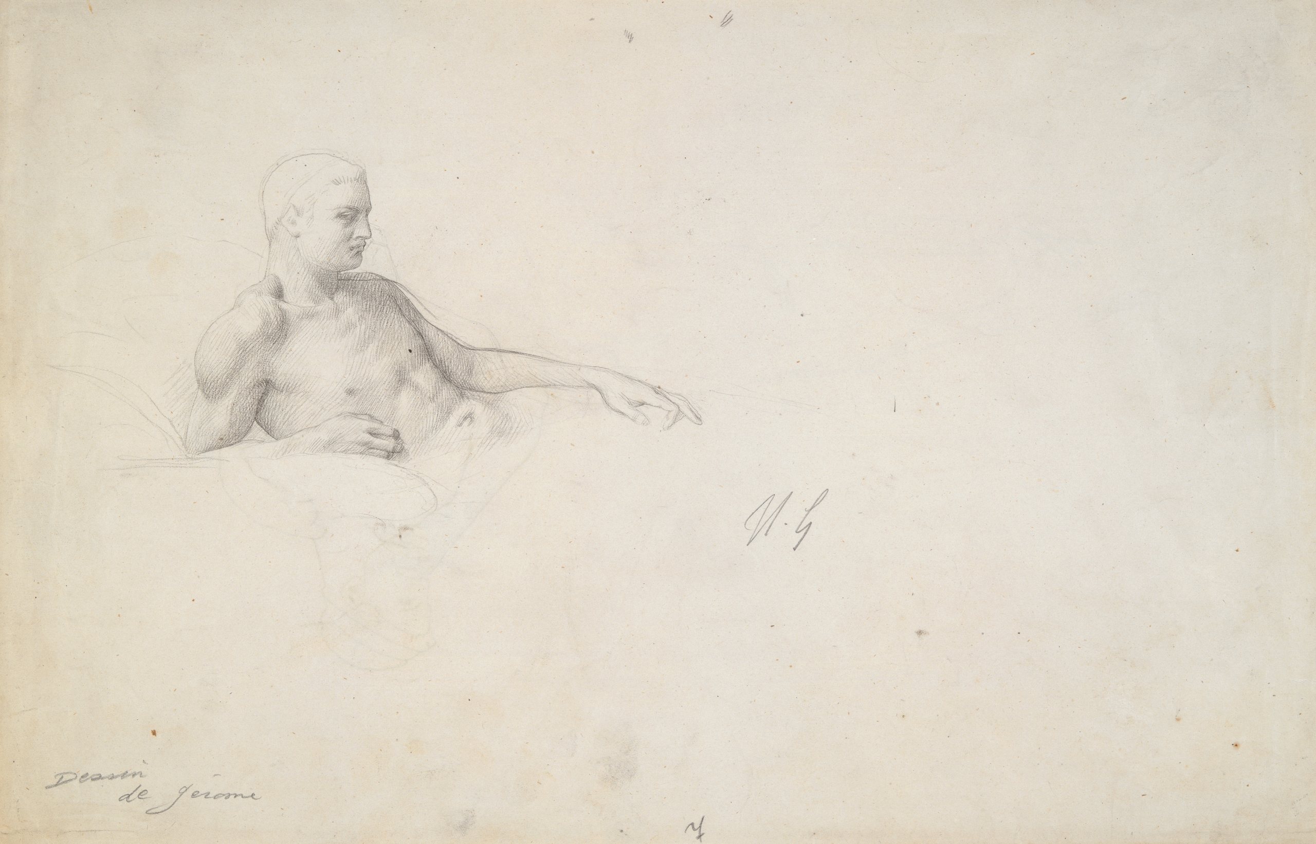 《坎道莱斯国王研究》（Study for King Candaules）｜让-莱昂·热罗姆 Jean-Léon Gérôme｜1859