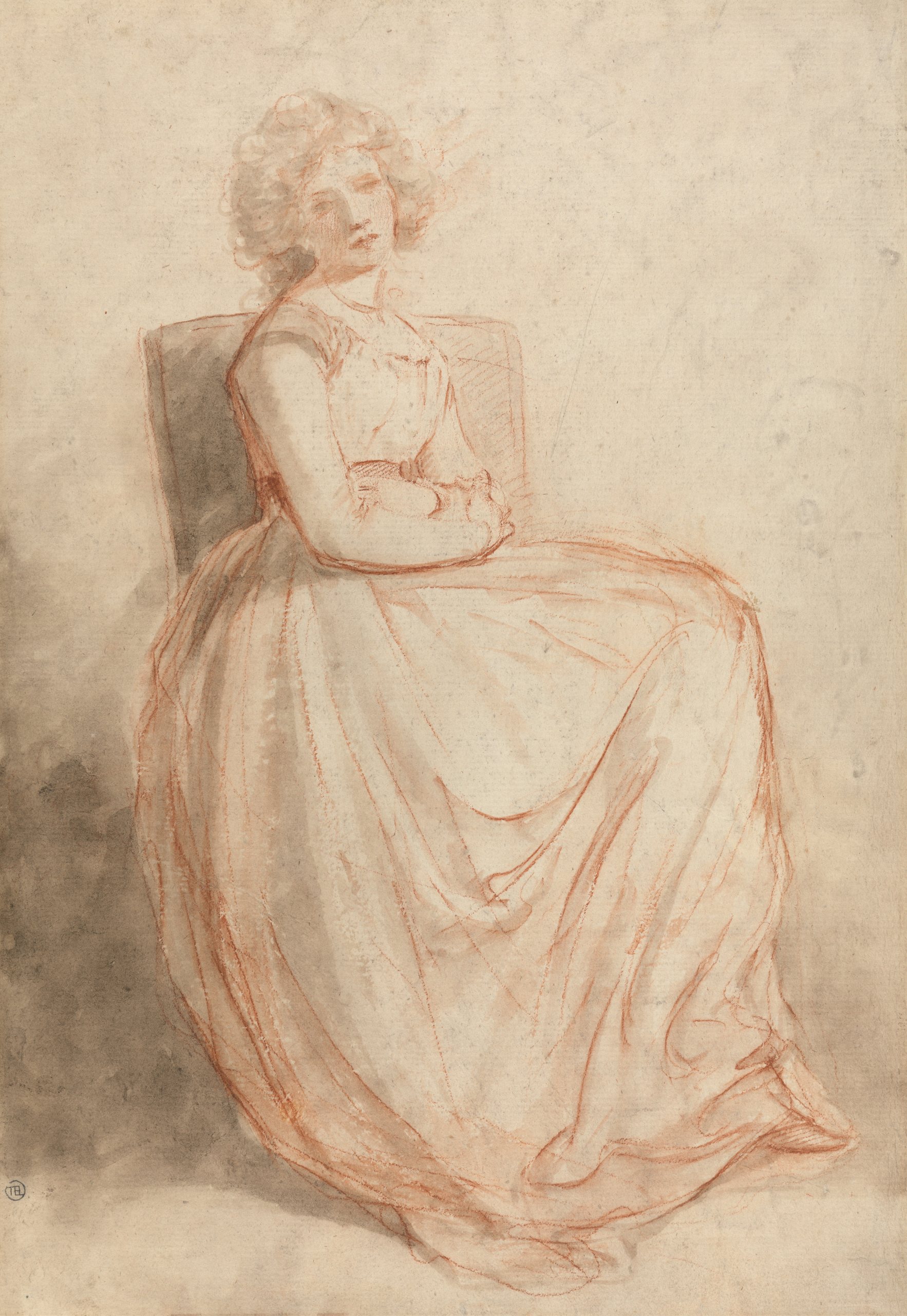 《一个坐着的女人的研究》（Study of a Seated Woman）｜约翰·霍普纳 John Hoppner｜不明