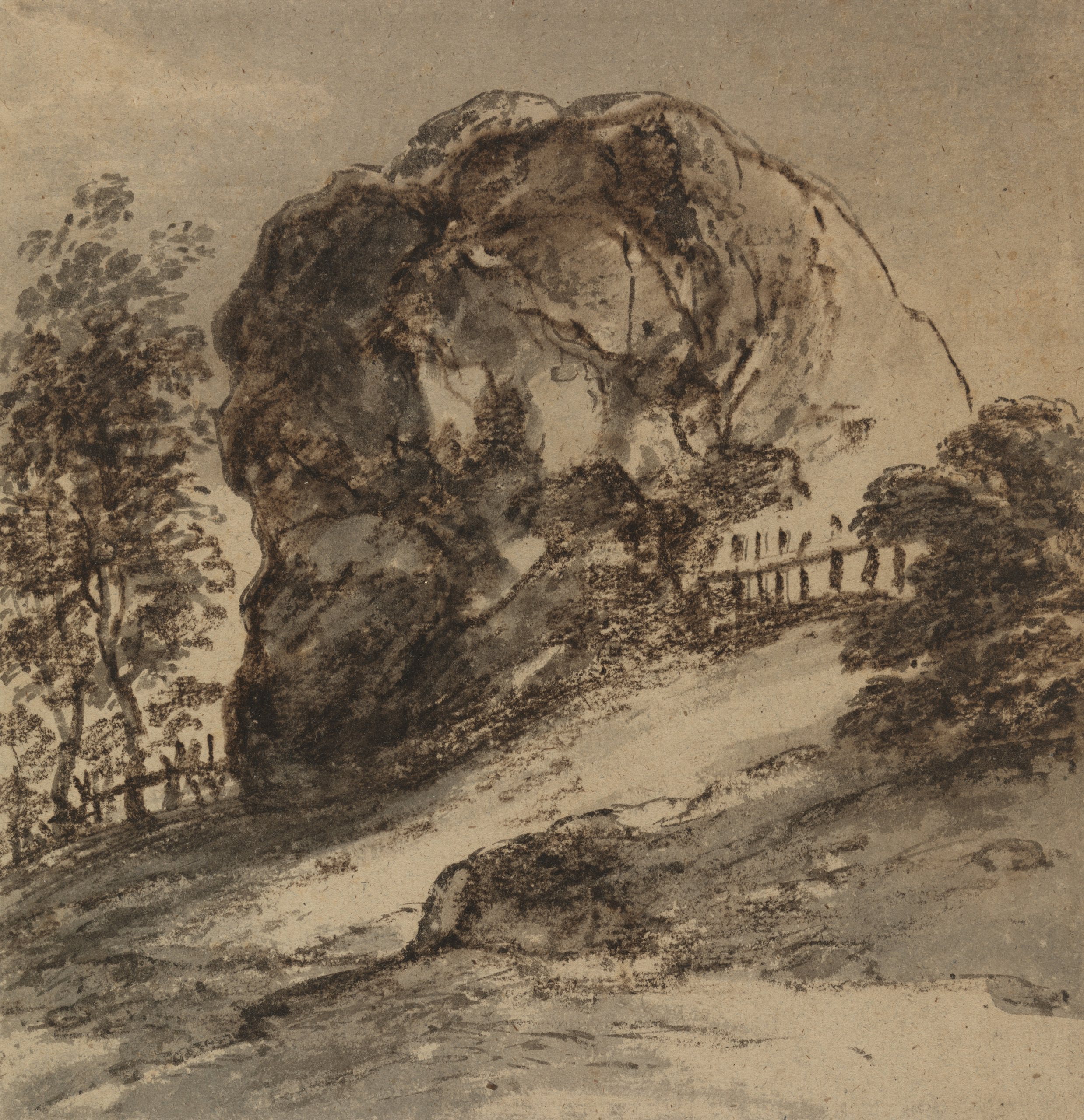 《一块巨大岩石的研究》（Study of a Massive Rock）｜约翰·霍普纳 John Hoppner｜不明
