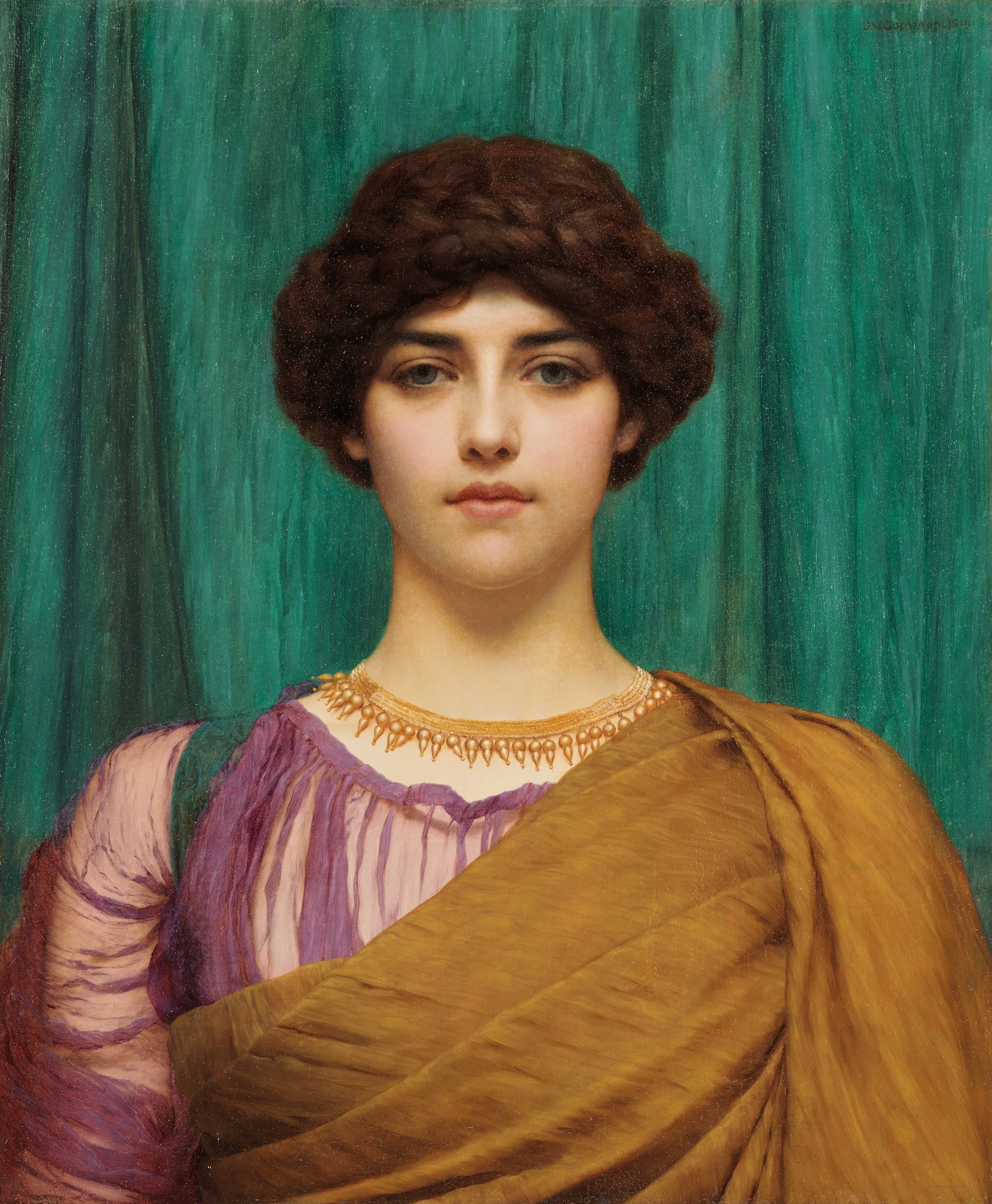 《庞贝夫人》（A Pompeian Lady）｜约翰·威廉·戈德沃德 John William Godward｜1901