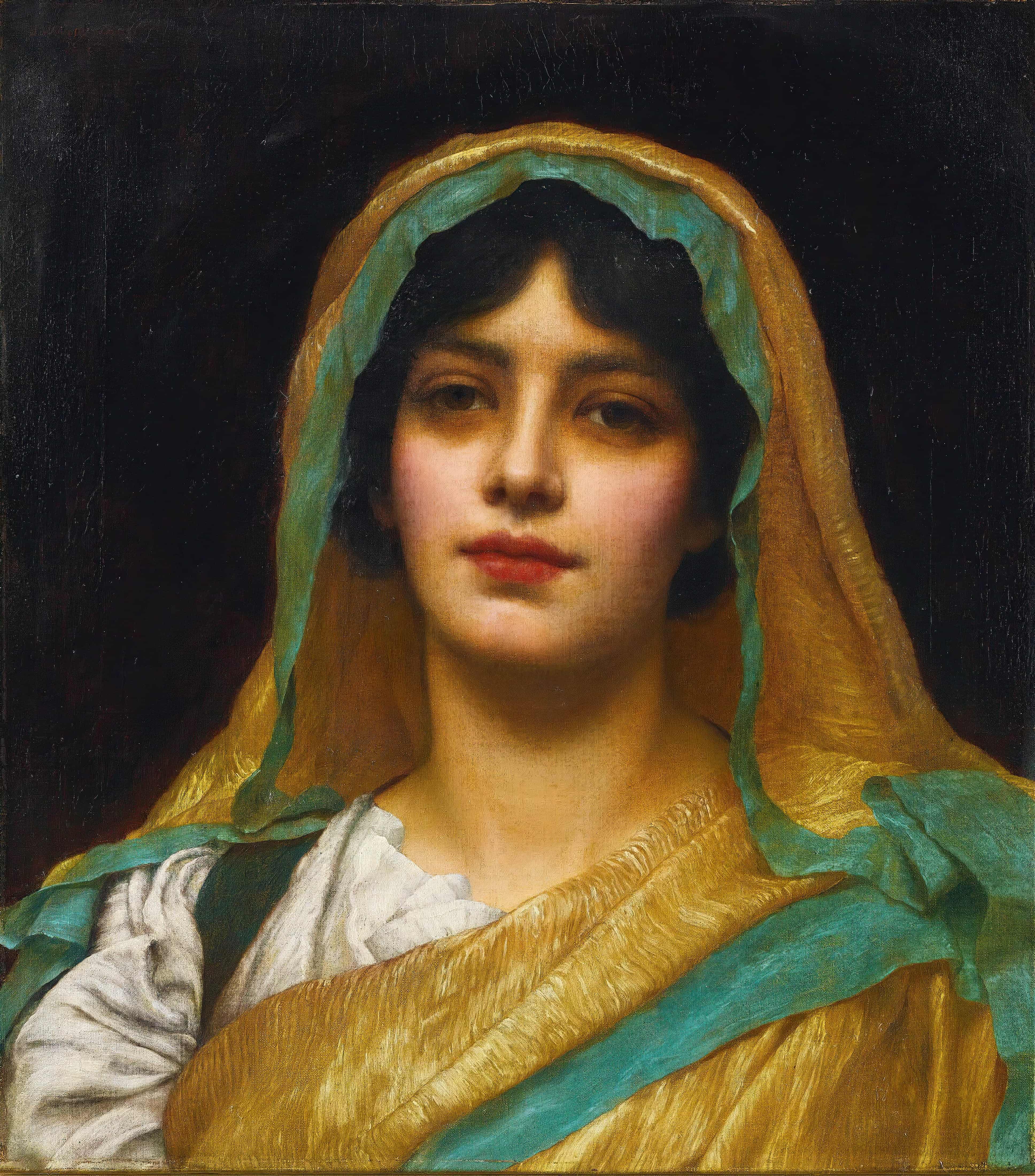 《一个女孩的头，亚特兰大》（Head Of A Girl, Atalanta）｜约翰·威廉·戈德沃德 John William Godward｜1902