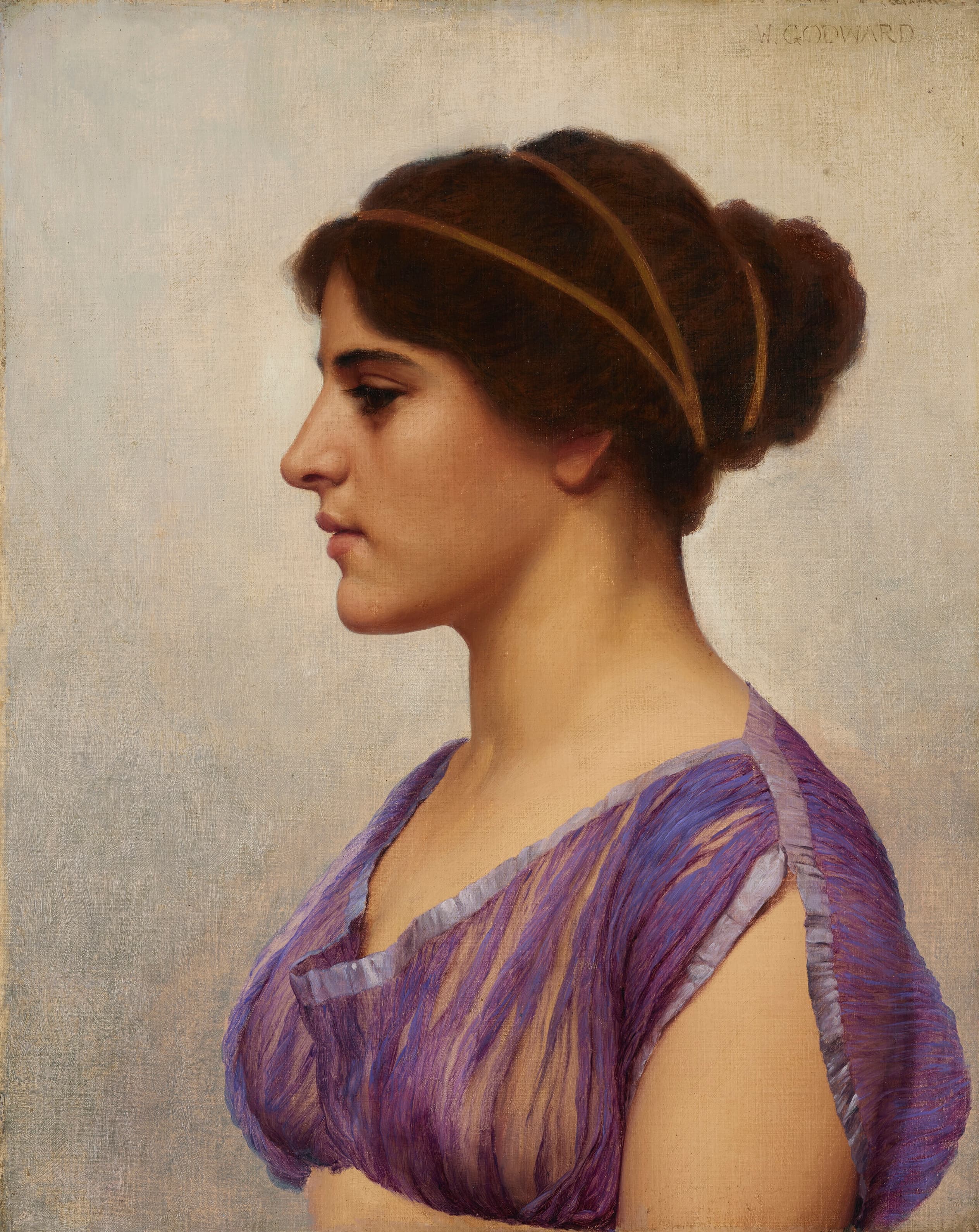 《古典美人研究》（Study of a Classical Beauty）｜约翰·威廉·戈德沃德 John William Godward｜1907