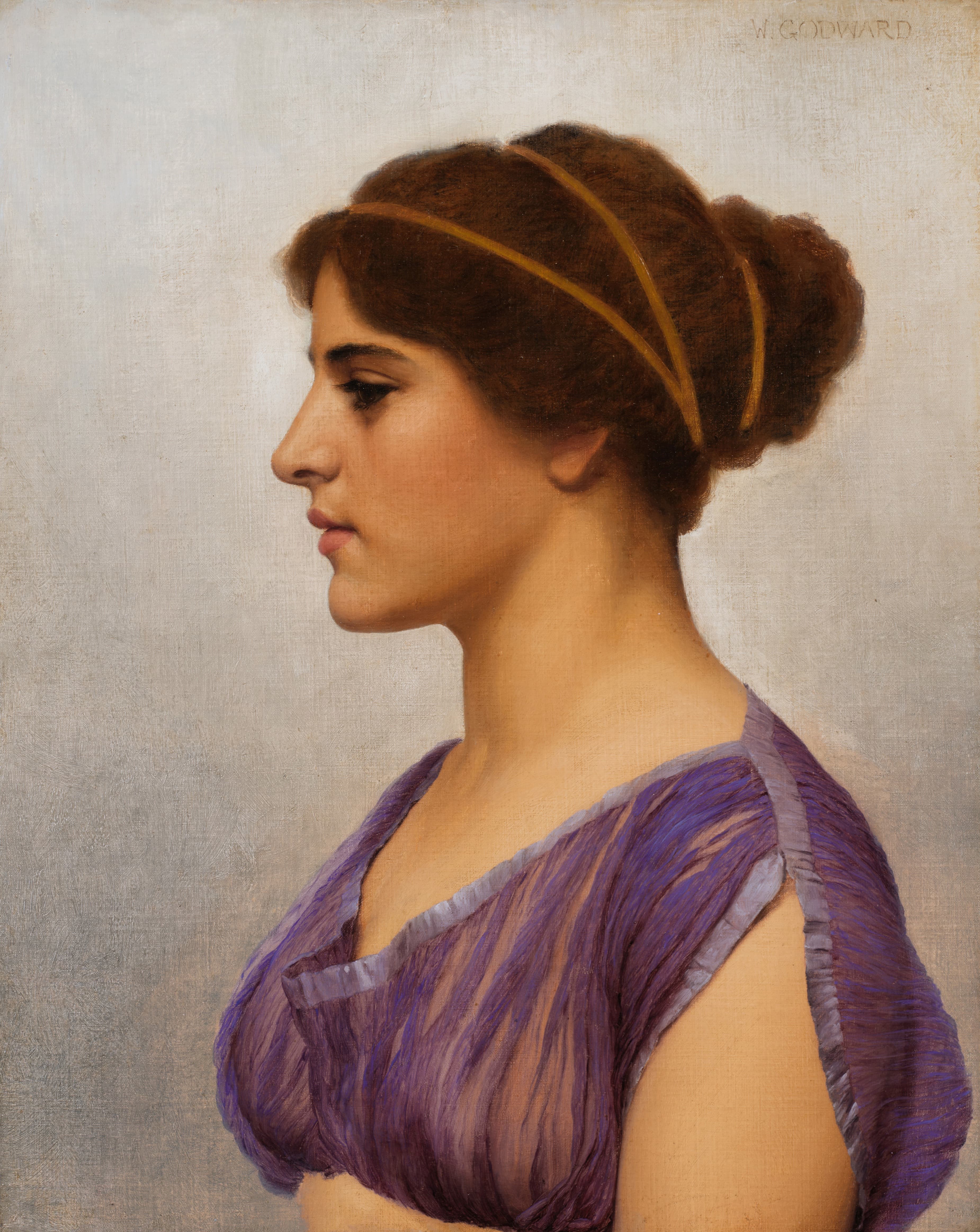 《古典美人研究》（Study of a Classical Beauty）｜约翰·威廉·戈德沃德 John William Godward｜1907