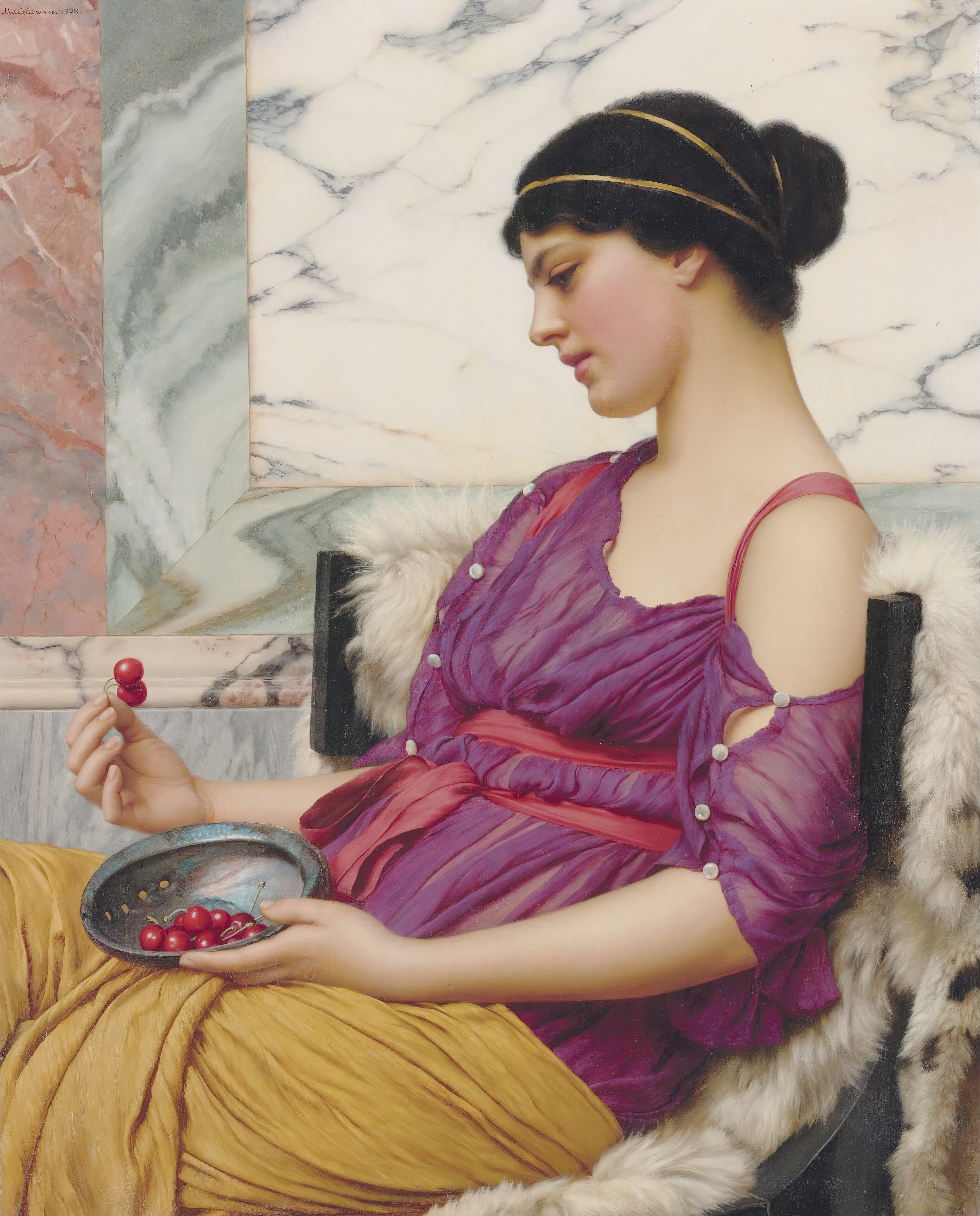 《伊斯梅尼亚》（Ismenia）｜约翰·威廉·戈德沃德 John William Godward｜1908