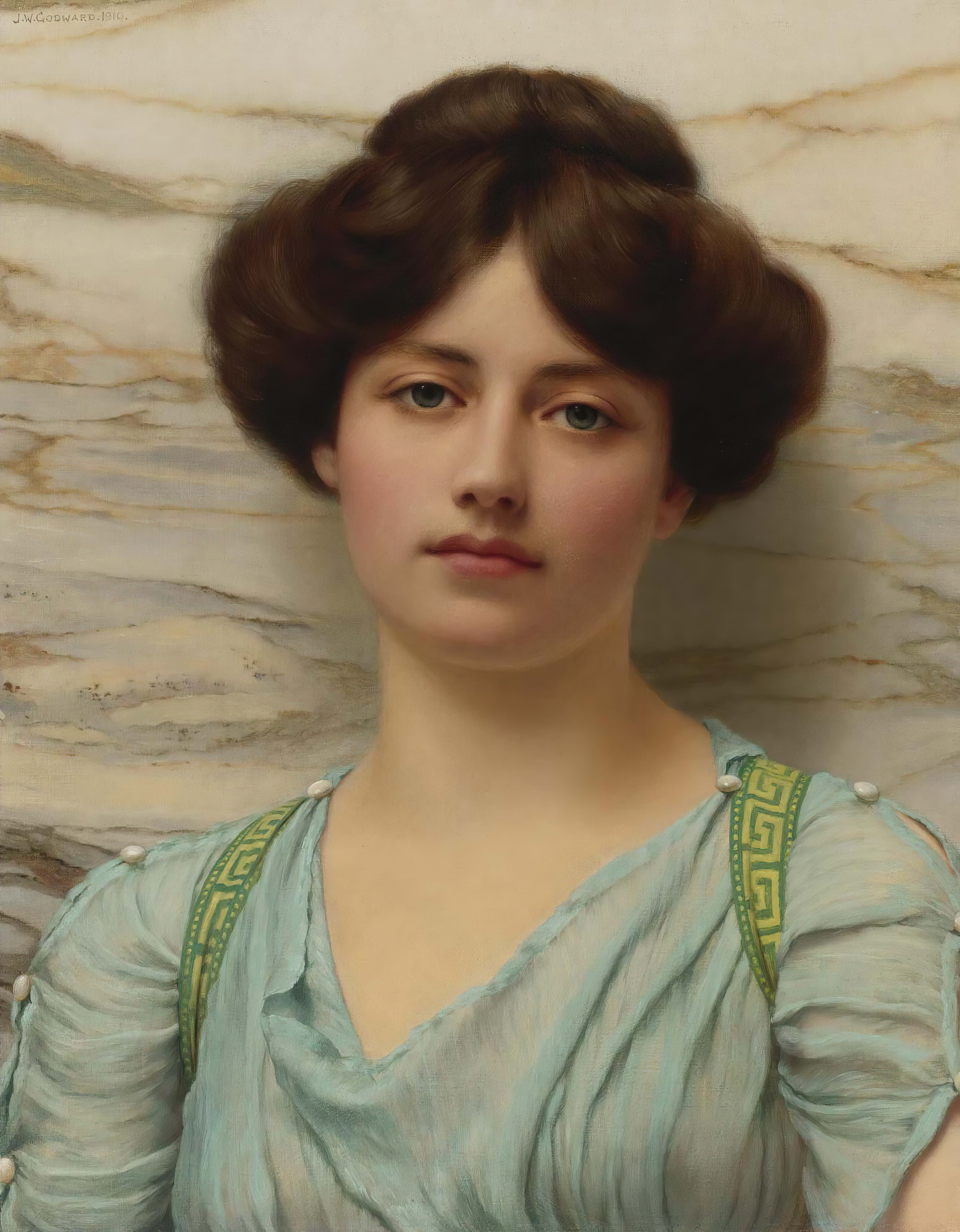 《嘉琳娜》（Carina）｜约翰·威廉·戈德沃德 John William Godward｜1910