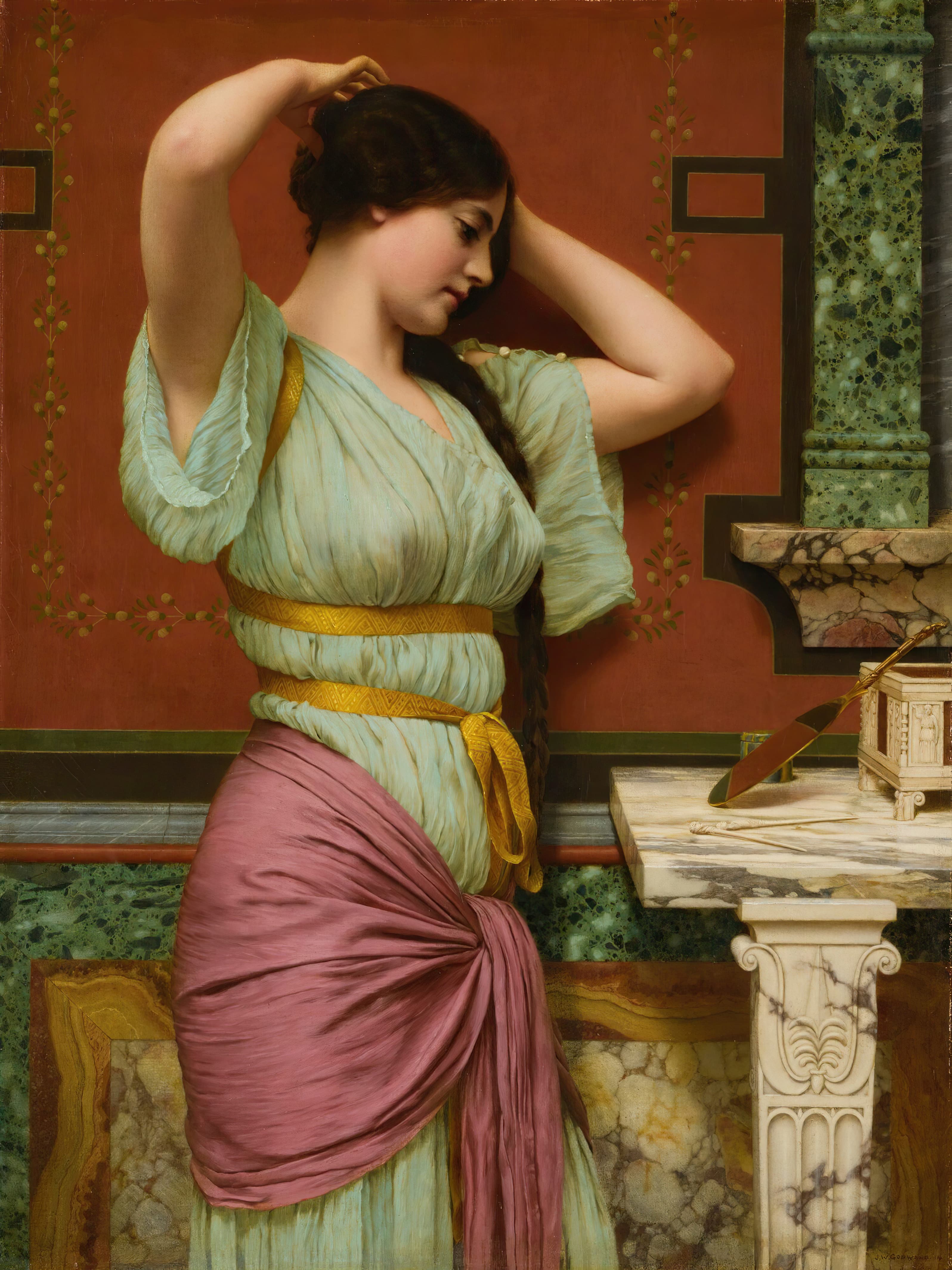 《朱莉娅》（Julia）｜约翰·威廉·戈德沃德 John William Godward｜1914