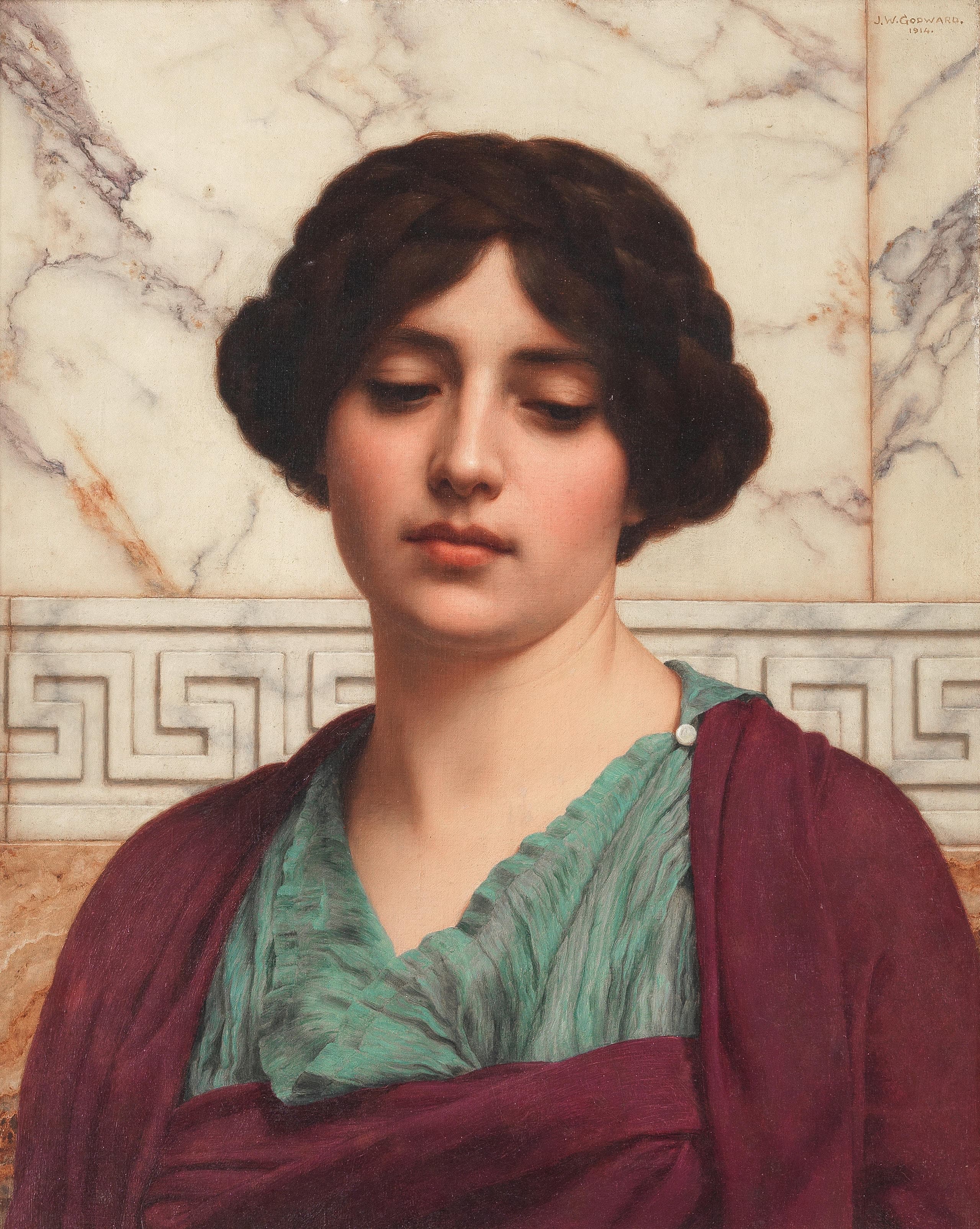 《斯泰斯克雷特》（Stesicrate）｜约翰·威廉·戈德沃德 John William Godward｜1914
