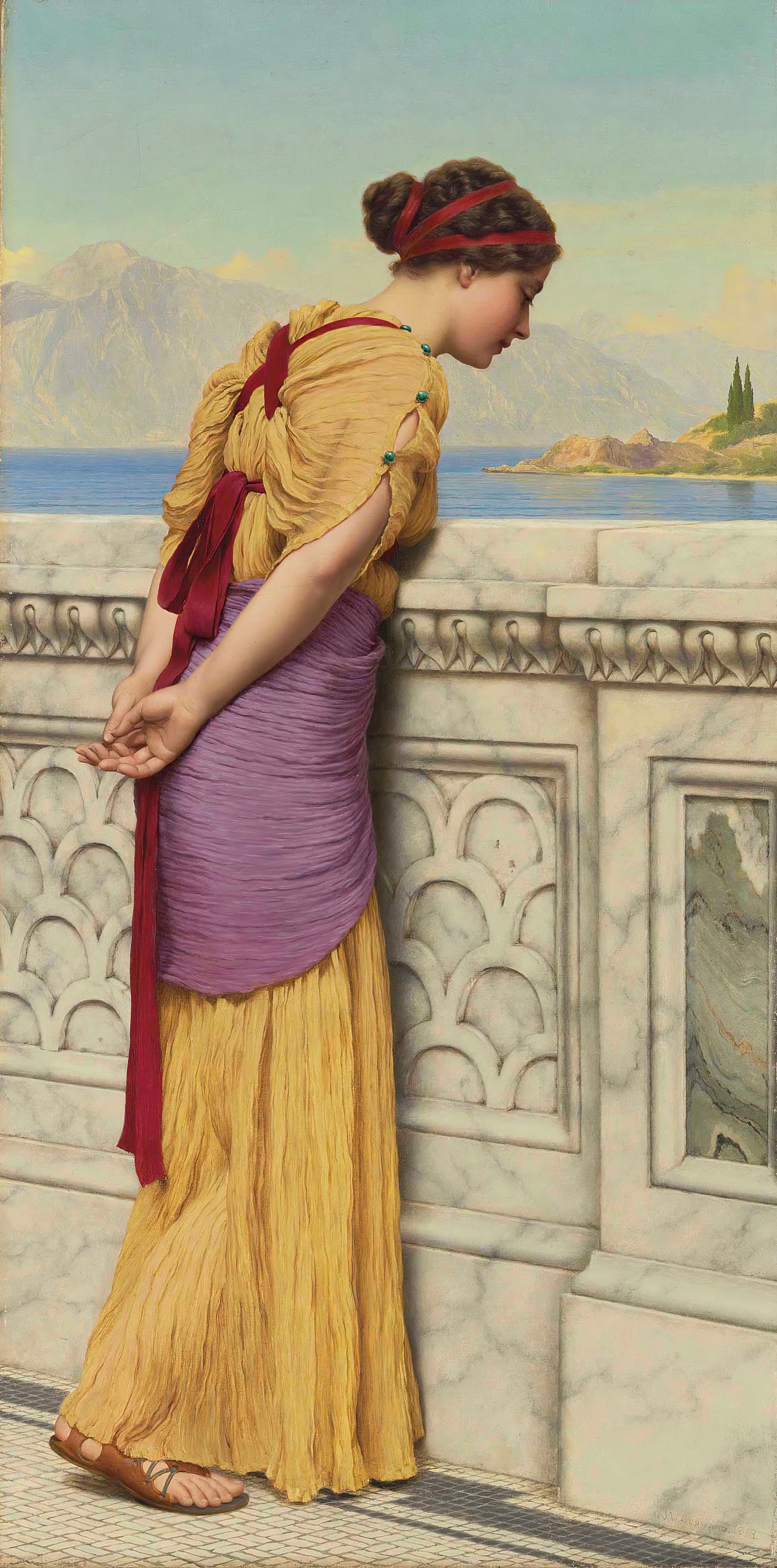 《他们是谁》（Who Can They Be）｜约翰·威廉·戈德沃德 John William Godward｜1918