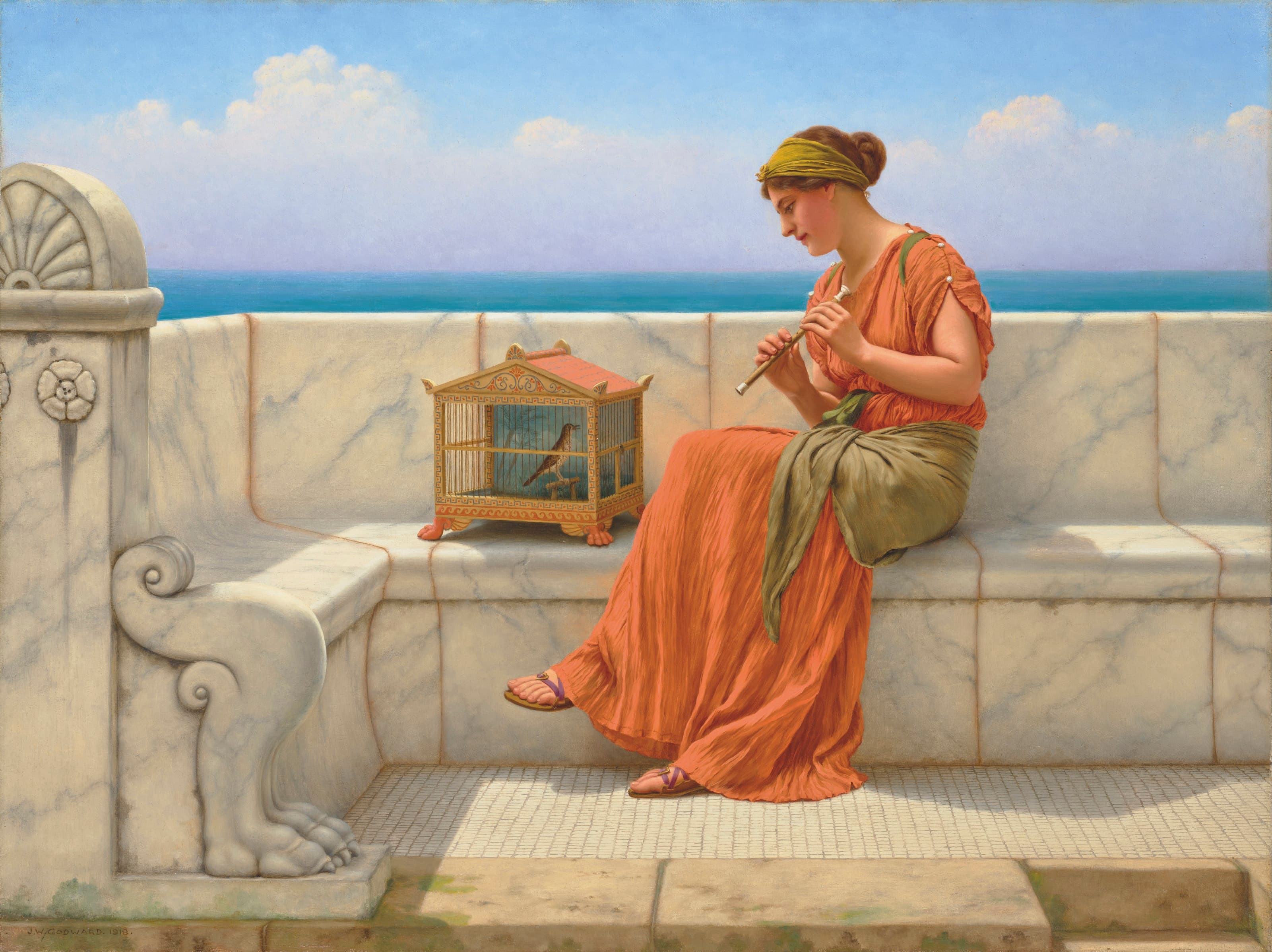 《无词歌曲》（Songs without Words）｜约翰·威廉·戈德沃德 John William Godward｜1918