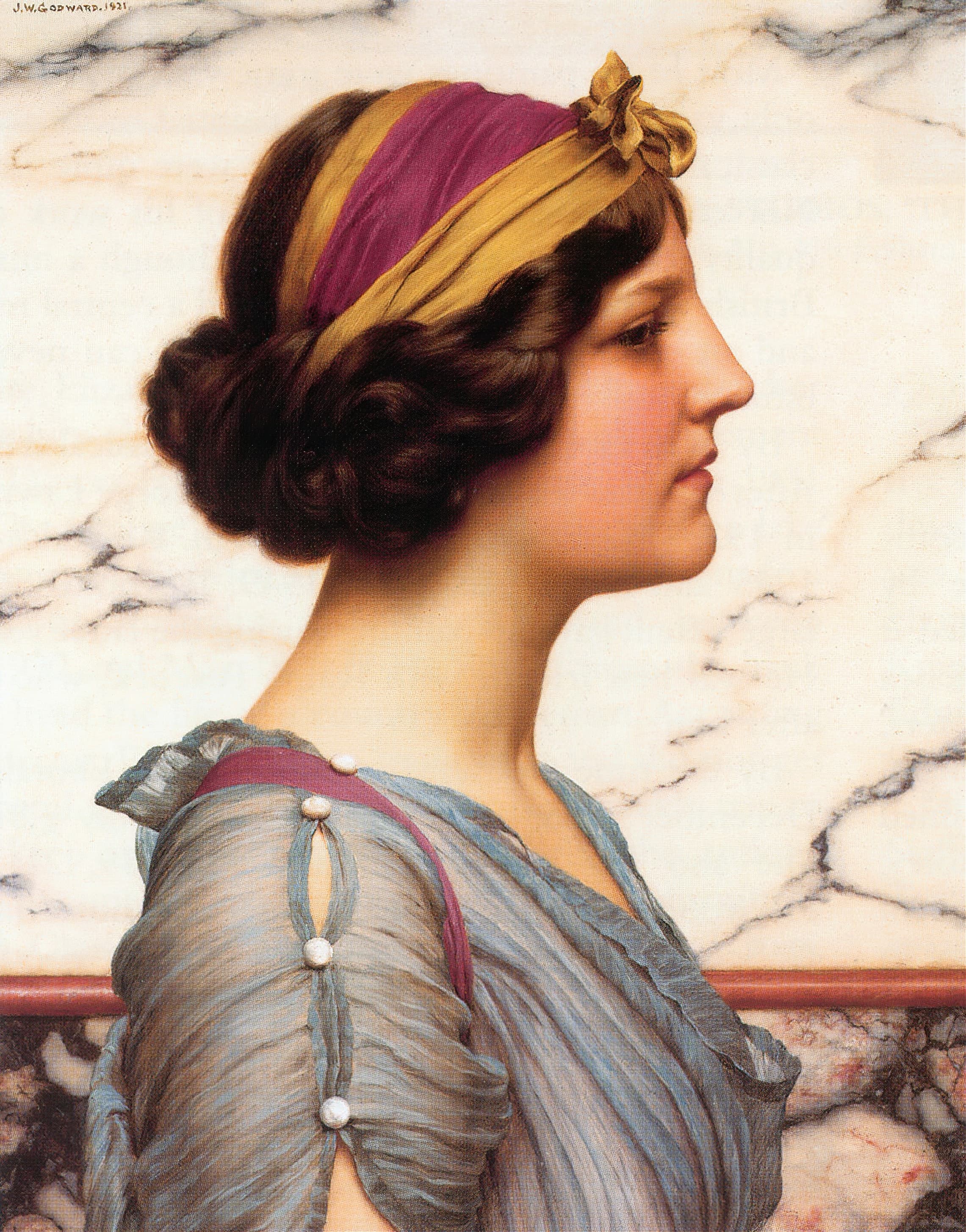 《梅吉拉》（Megilla）｜约翰·威廉·戈德沃德 John William Godward｜1921