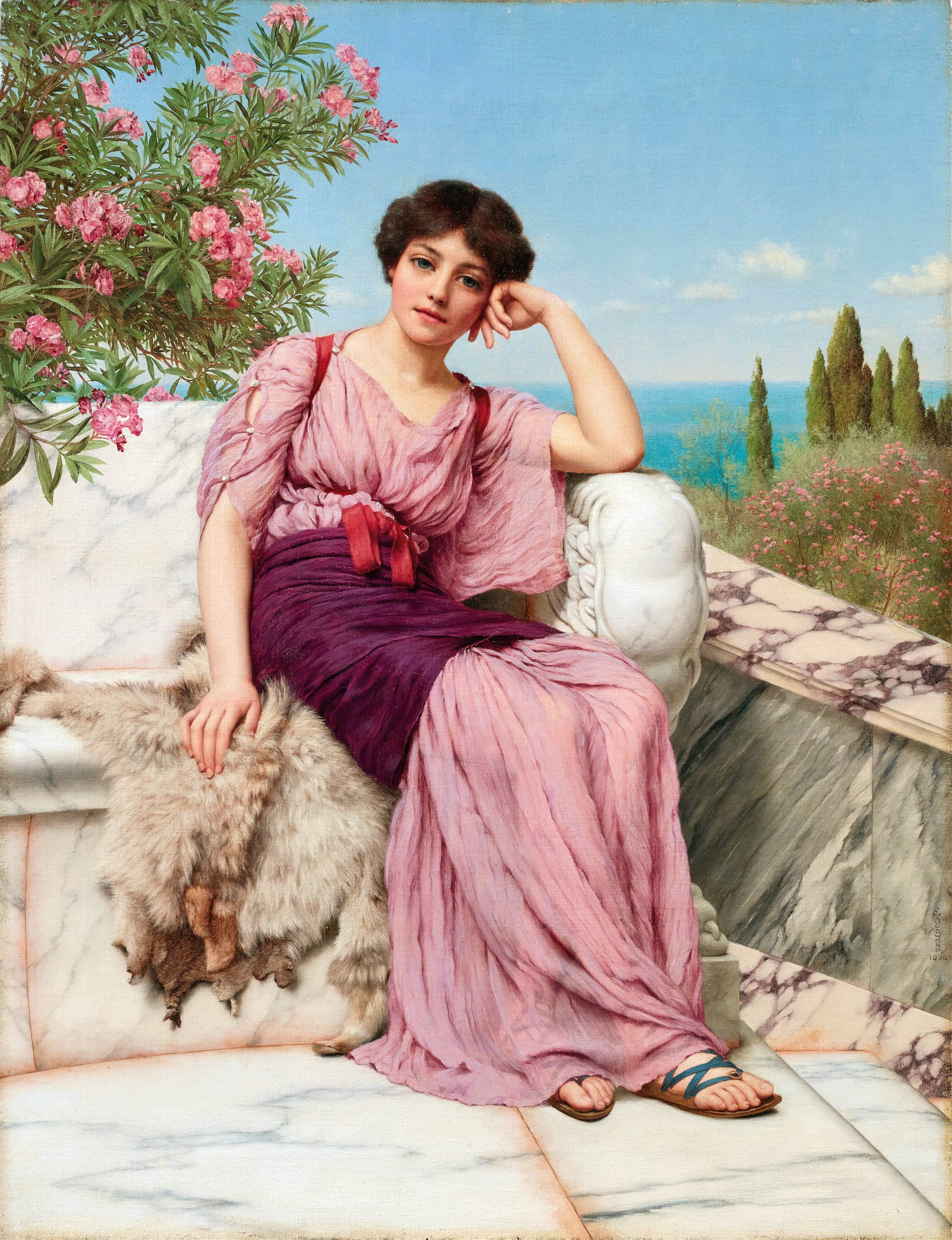 《甜蜜的梦》（Sweet dreams）｜约翰·威廉·戈德沃德 John William Godward｜不明