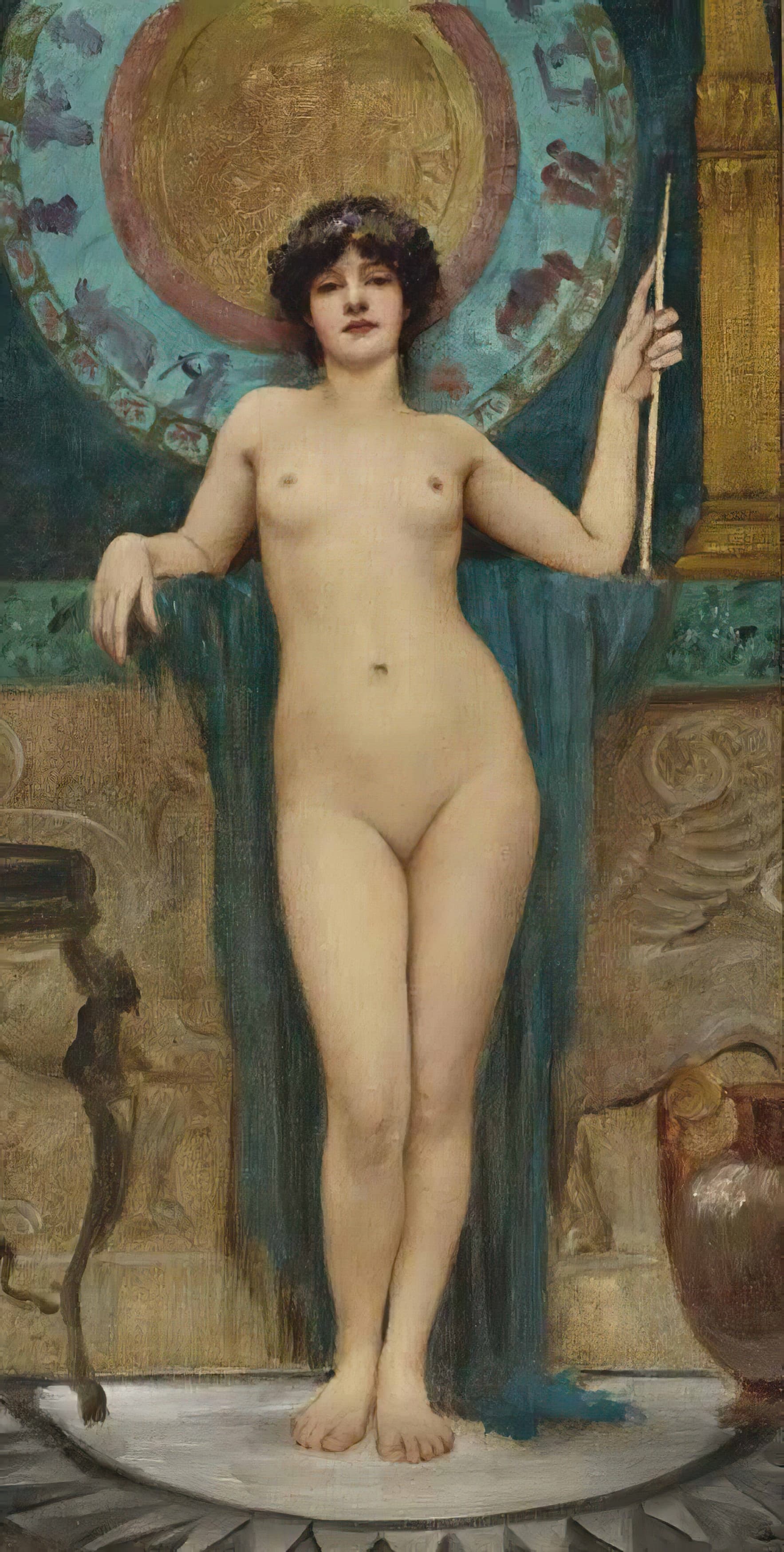 《坎帕斯研究》（Study Of Campaspe）｜约翰·威廉·戈德沃德 John William Godward｜不明